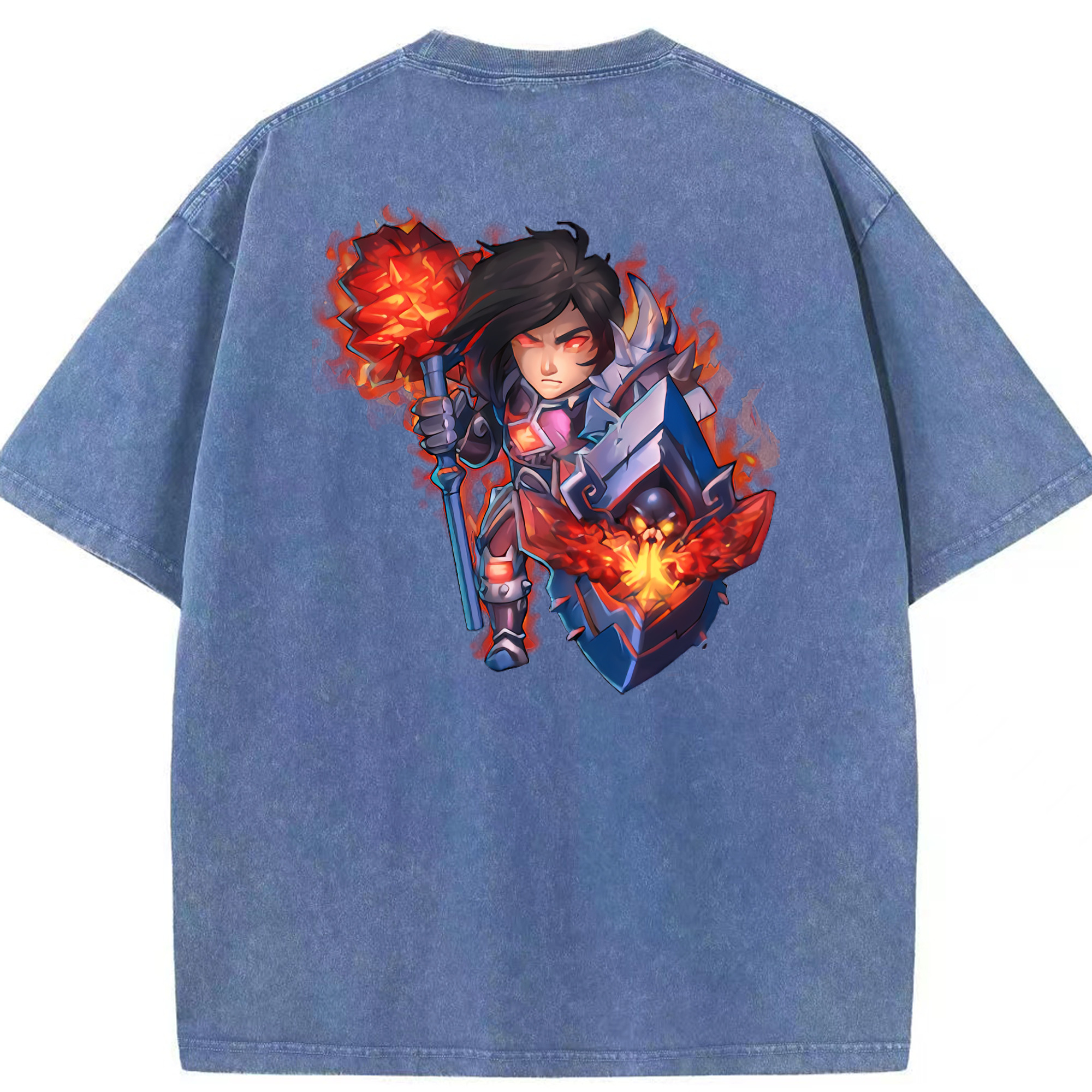 リーグ・オブ・レジェンド League of Legends LOL 綿100% ヴィンテージ風 半袖Tシャツ（背面プリント）