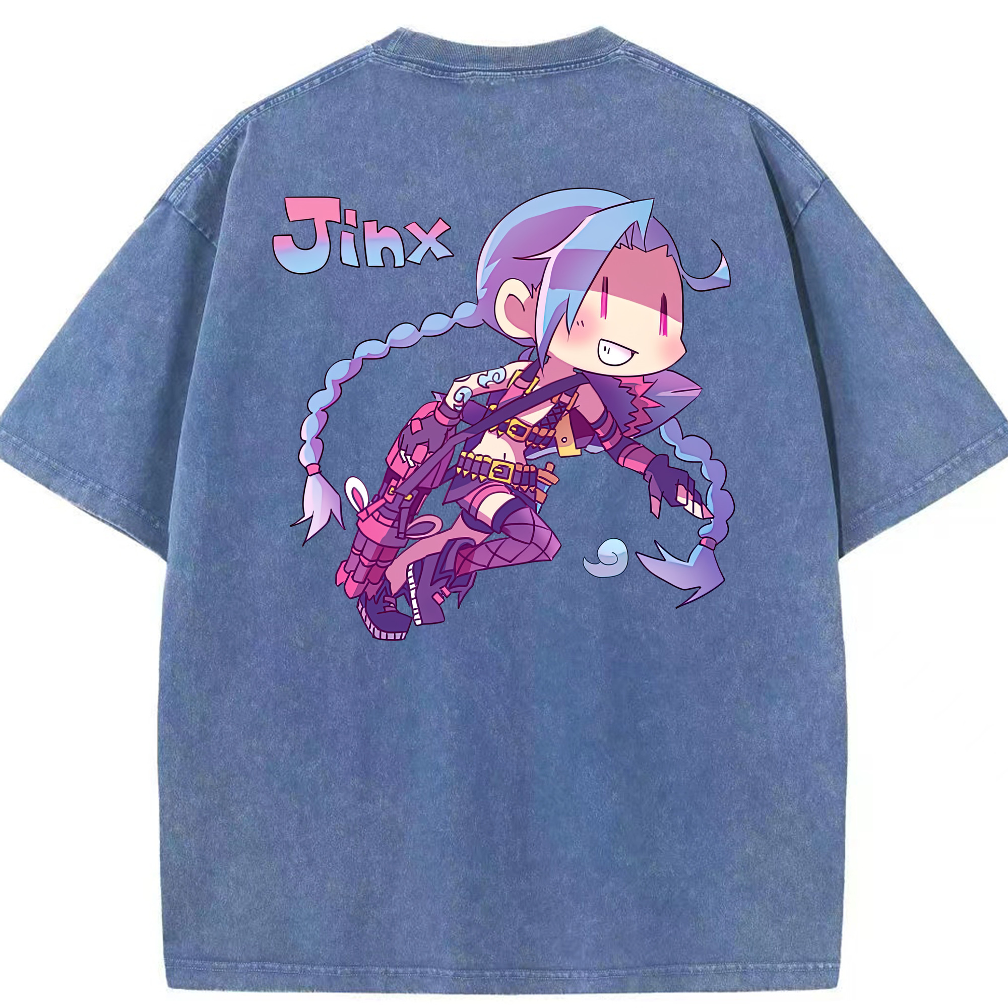 リーグ・オブ・レジェンド League of Legends LOL 綿100% ヴィンテージ風 半袖Tシャツ（背面プリント）