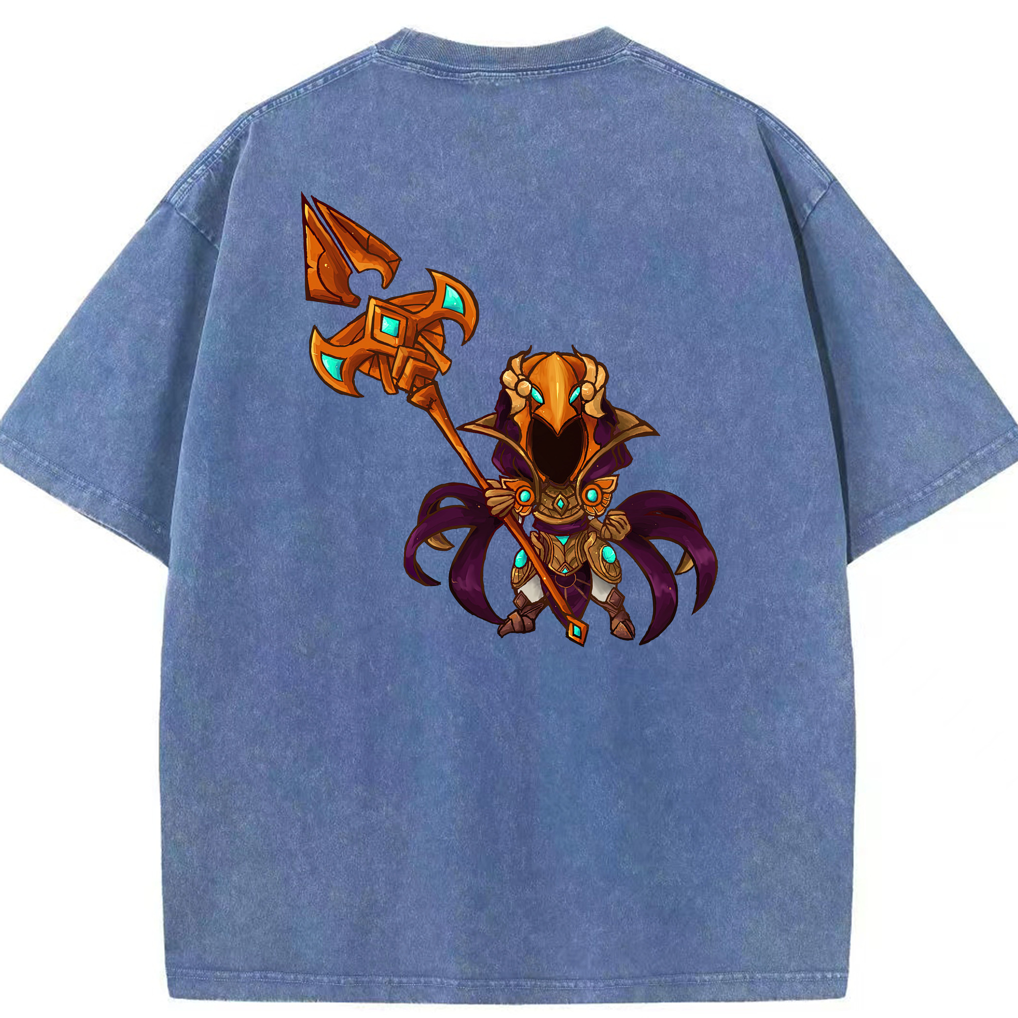リーグ・オブ・レジェンド League of Legends LOL 綿100% ヴィンテージ風 半袖Tシャツ（背面プリント）