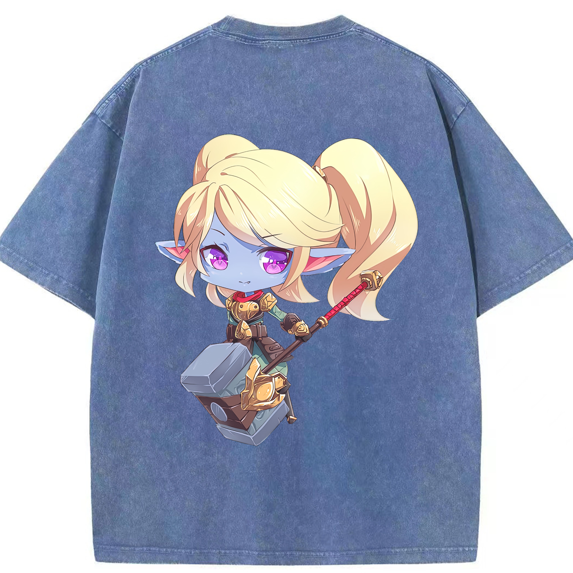 リーグ・オブ・レジェンド League of Legends LOL 綿100% ヴィンテージ風 半袖Tシャツ（背面プリント）