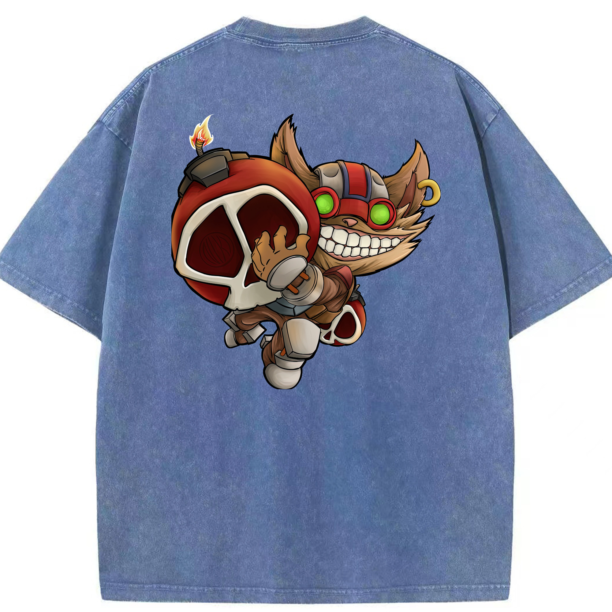 リーグ・オブ・レジェンド League of Legends LOL 綿100% ヴィンテージ風 半袖Tシャツ（背面プリント）