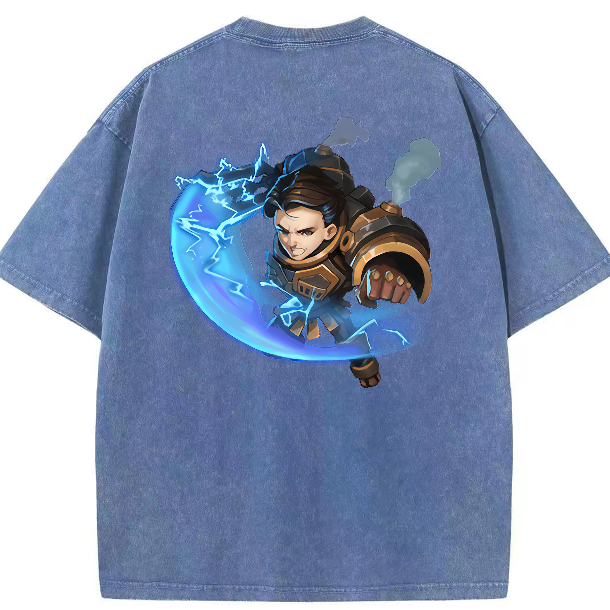 リーグ・オブ・レジェンド League of Legends LOL 綿100% ヴィンテージ風 半袖Tシャツ（背面プリント）