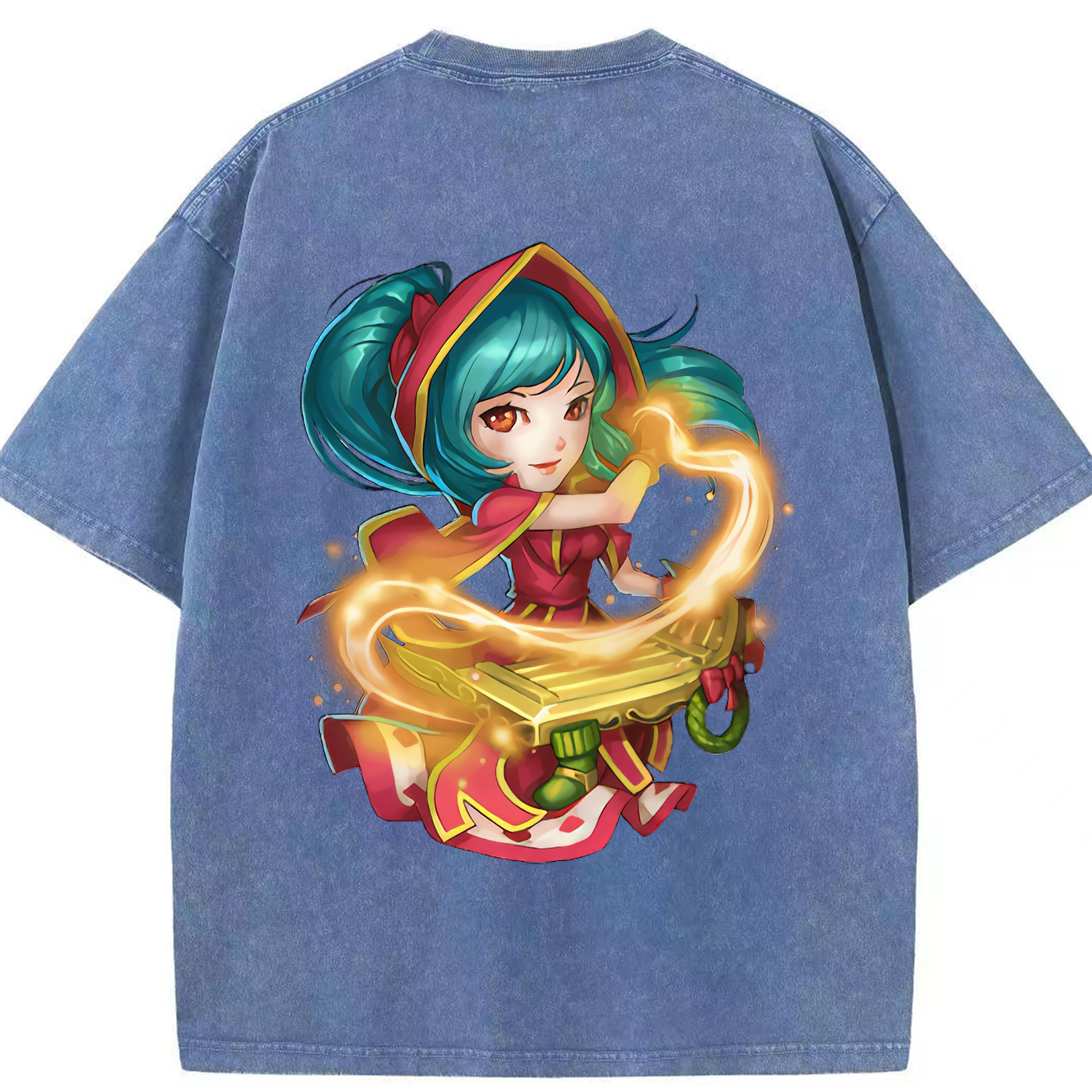リーグ・オブ・レジェンド League of Legends LOL 綿100% ヴィンテージ風 半袖Tシャツ（背面プリント）