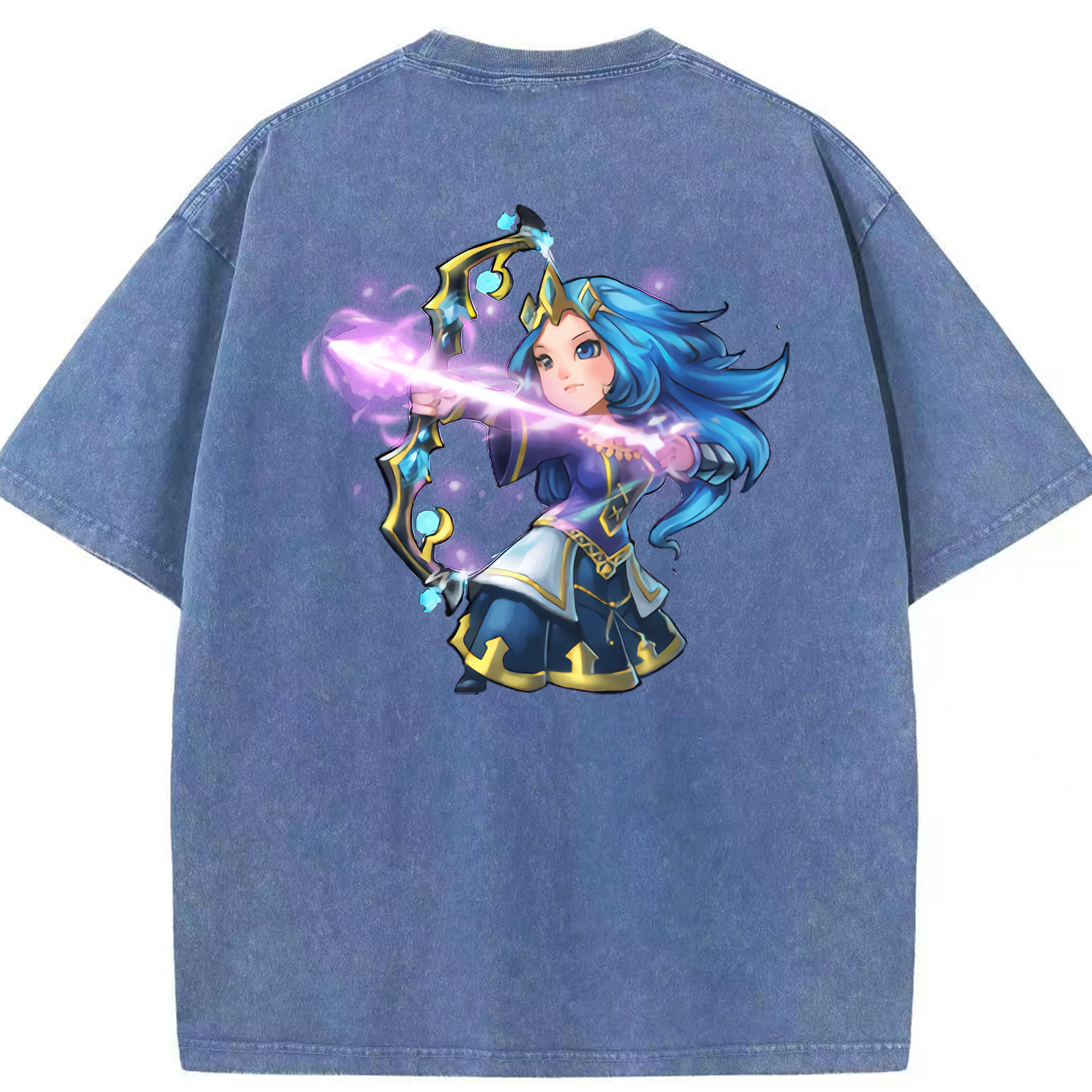 リーグ・オブ・レジェンド League of Legends LOL 綿100% ヴィンテージ風 半袖Tシャツ（背面プリント）