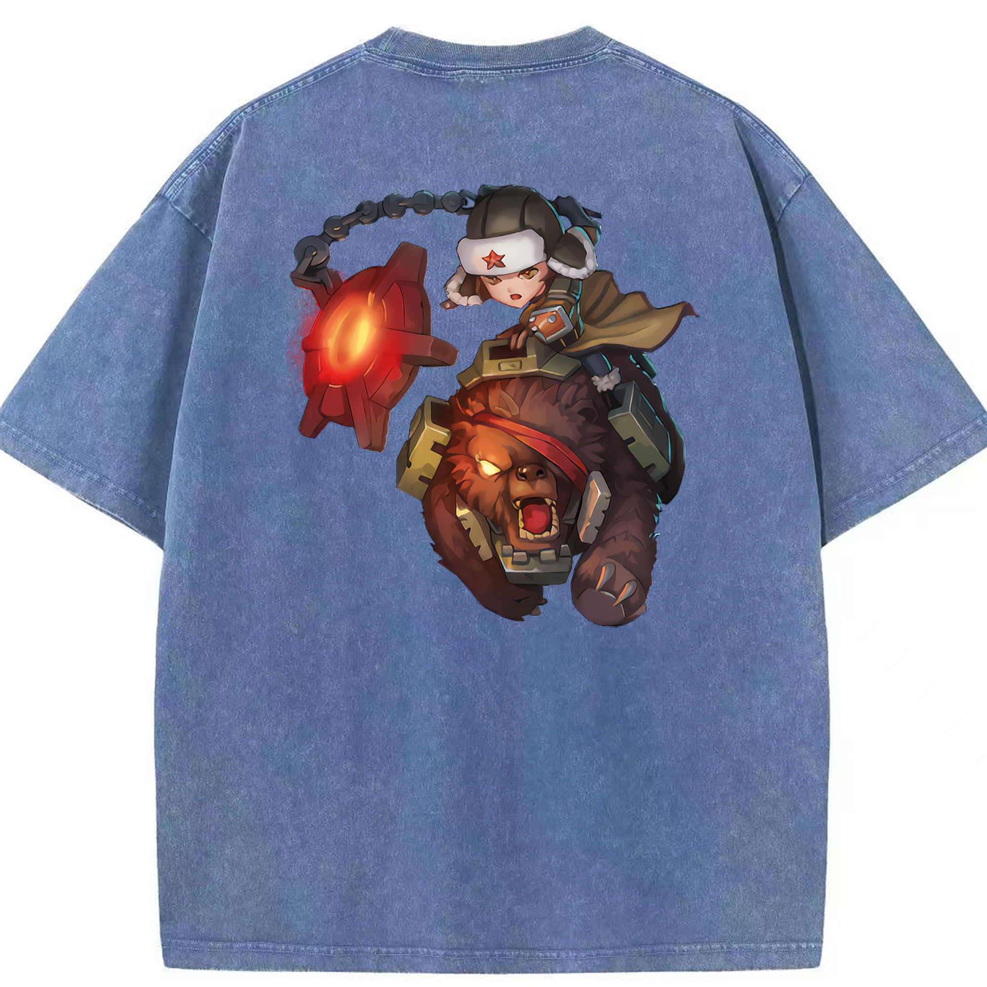 リーグ・オブ・レジェンド League of Legends LOL 綿100% ヴィンテージ風 半袖Tシャツ（背面プリント）