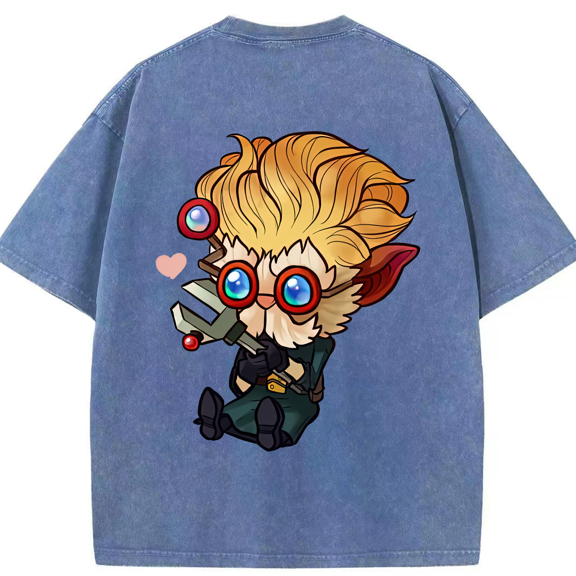 リーグ・オブ・レジェンド League of Legends LOL 綿100% ヴィンテージ風 半袖Tシャツ（背面プリント）