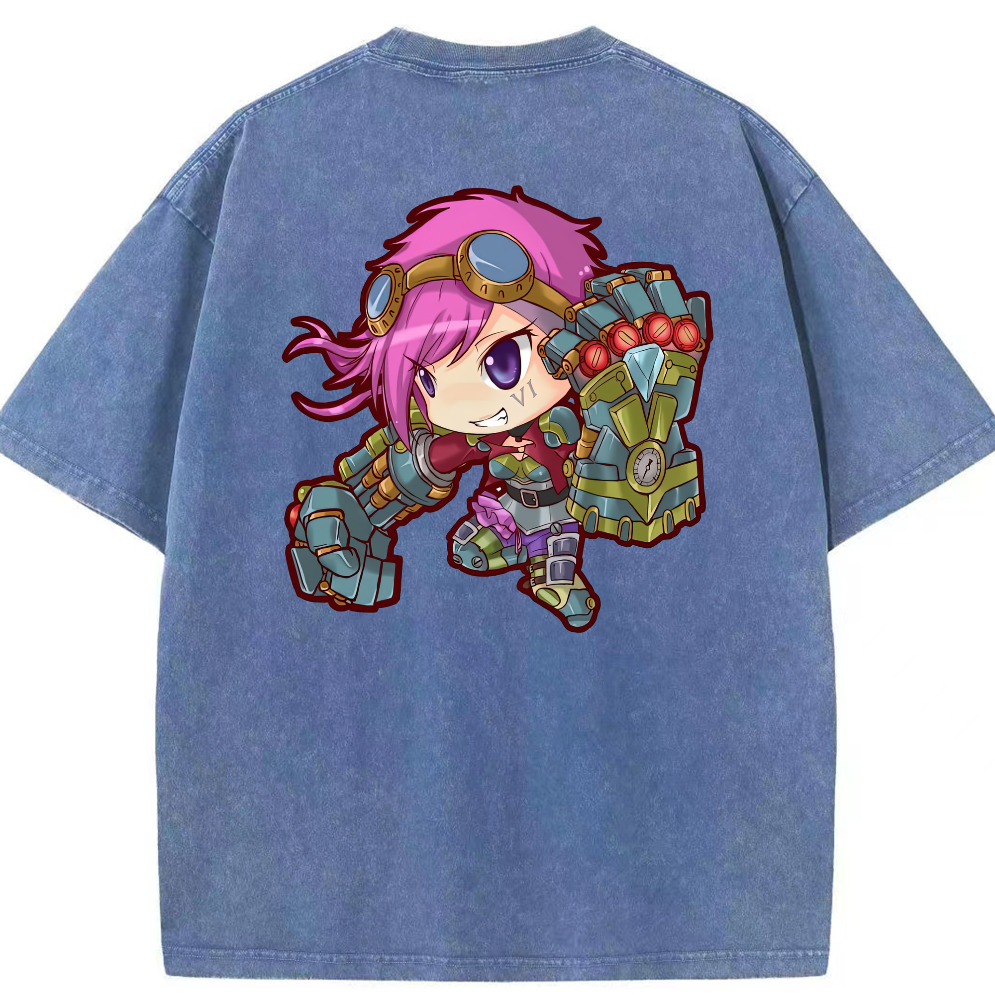 リーグ・オブ・レジェンド League of Legends LOL 綿100% ヴィンテージ風 半袖Tシャツ（背面プリント）
