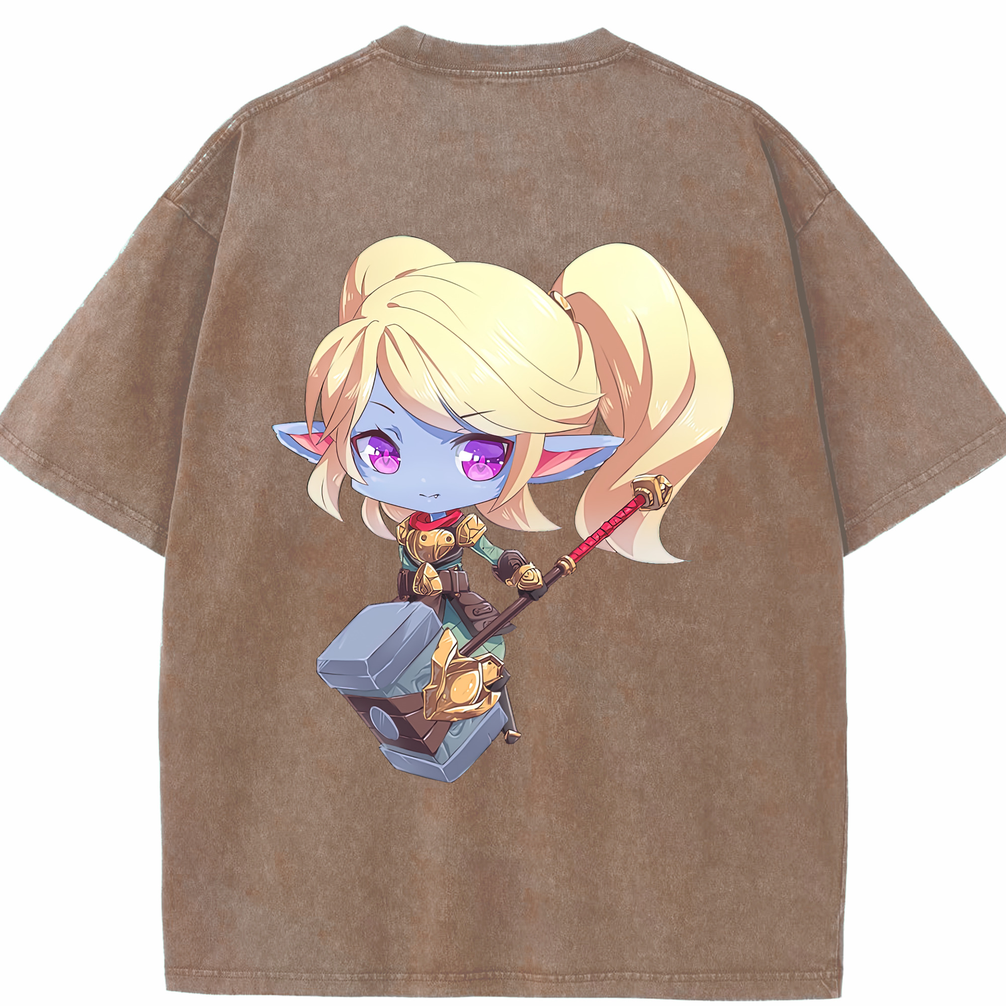リーグ・オブ・レジェンド League of Legends LOL 綿100% ヴィンテージ風 半袖Tシャツ（背面プリント）