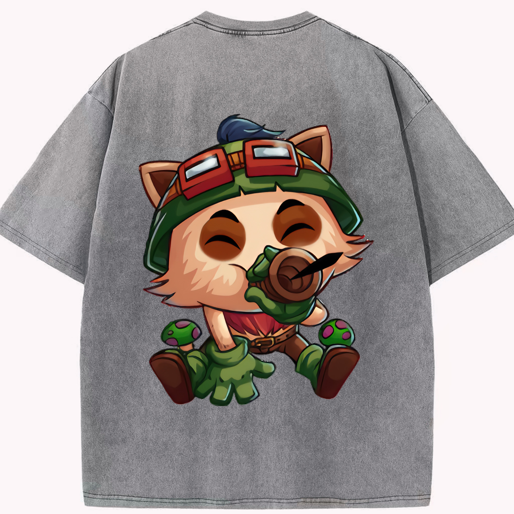 リーグ・オブ・レジェンド League of Legends LOL 綿100% ヴィンテージ風 半袖Tシャツ（背面プリント）
