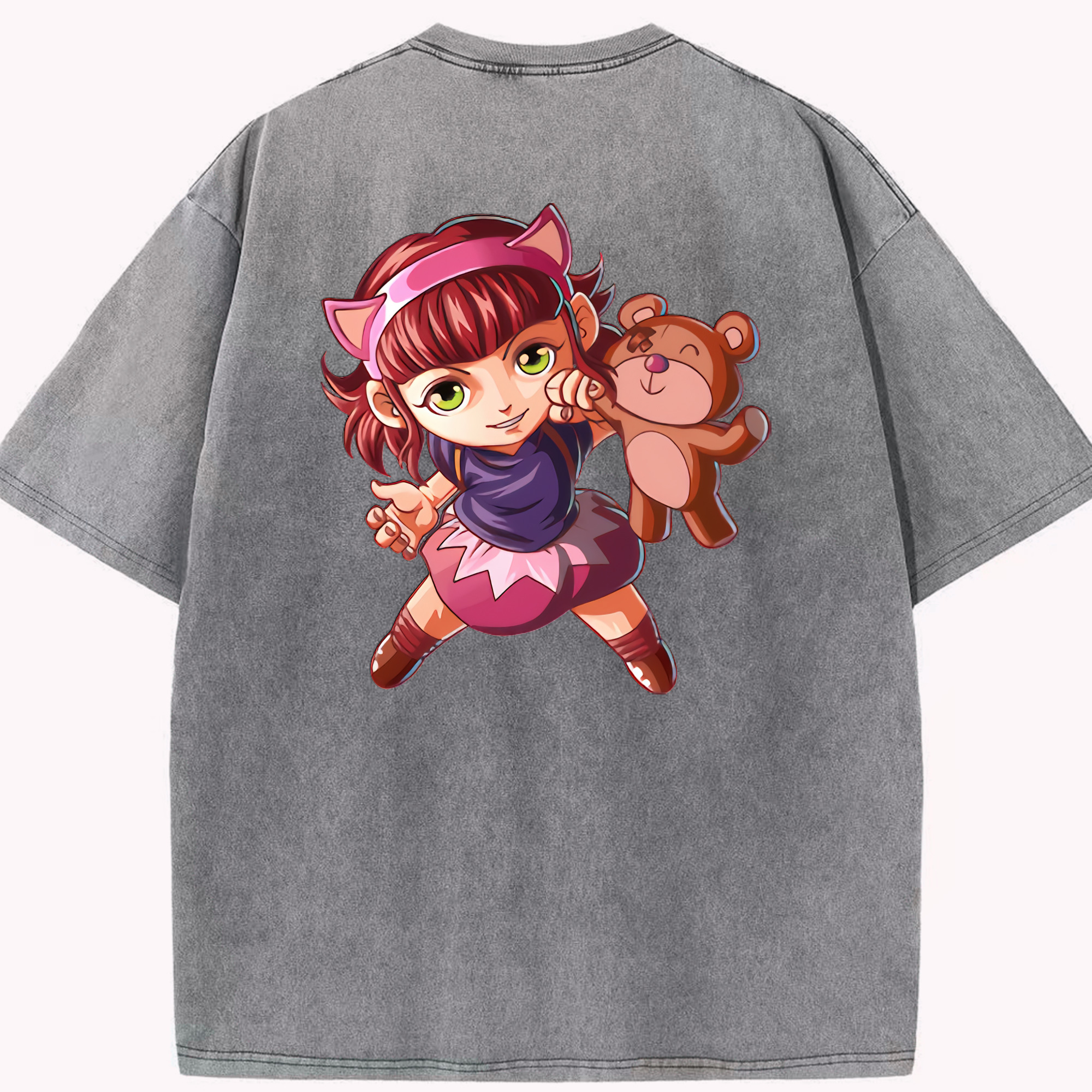 リーグ・オブ・レジェンド League of Legends LOL 綿100% ヴィンテージ風 半袖Tシャツ（背面プリント）