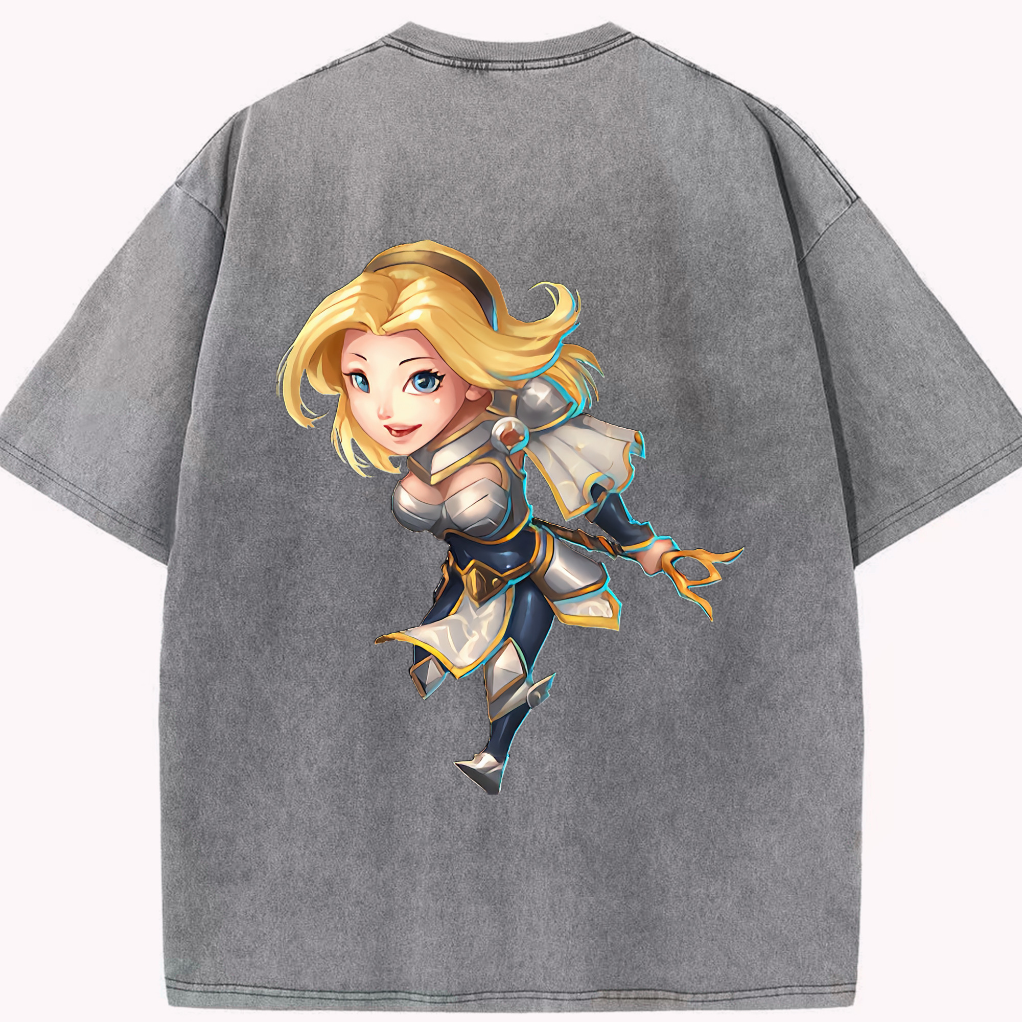 リーグ・オブ・レジェンド League of Legends LOL 綿100% ヴィンテージ風 半袖Tシャツ（背面プリント）