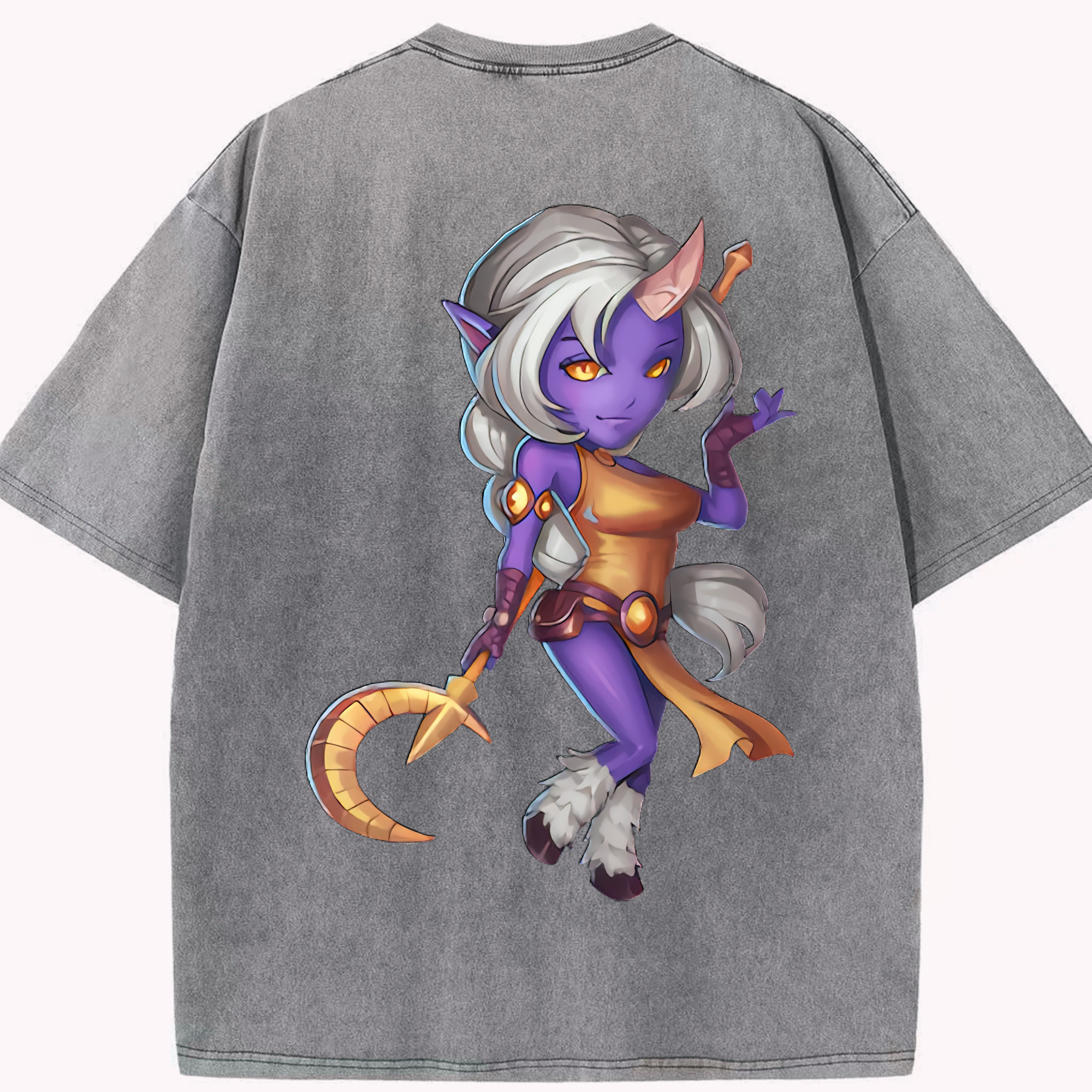 リーグ・オブ・レジェンド League of Legends LOL 綿100% ヴィンテージ風 半袖Tシャツ（背面プリント）
