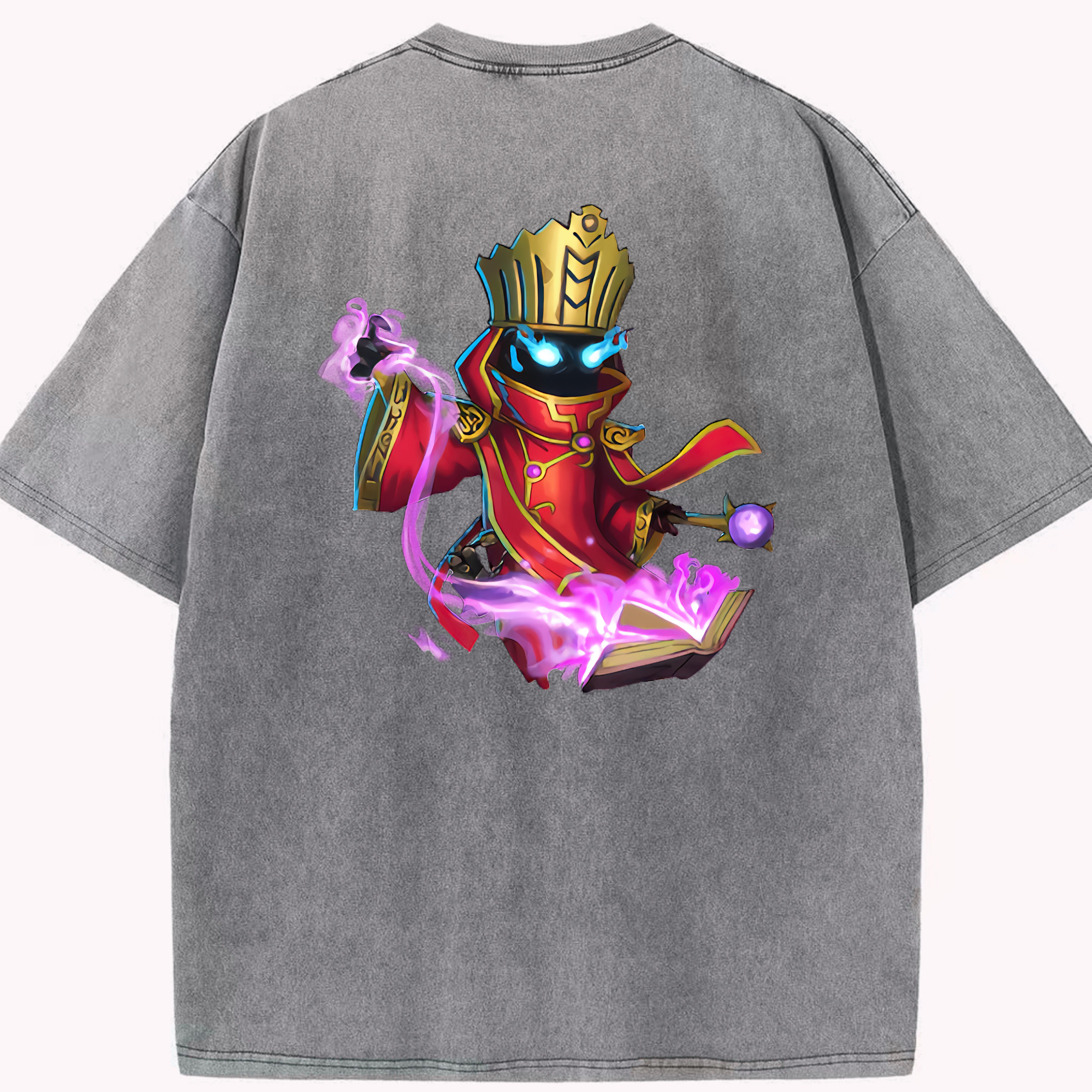 リーグ・オブ・レジェンド League of Legends LOL 綿100% ヴィンテージ風 半袖Tシャツ（背面プリント）