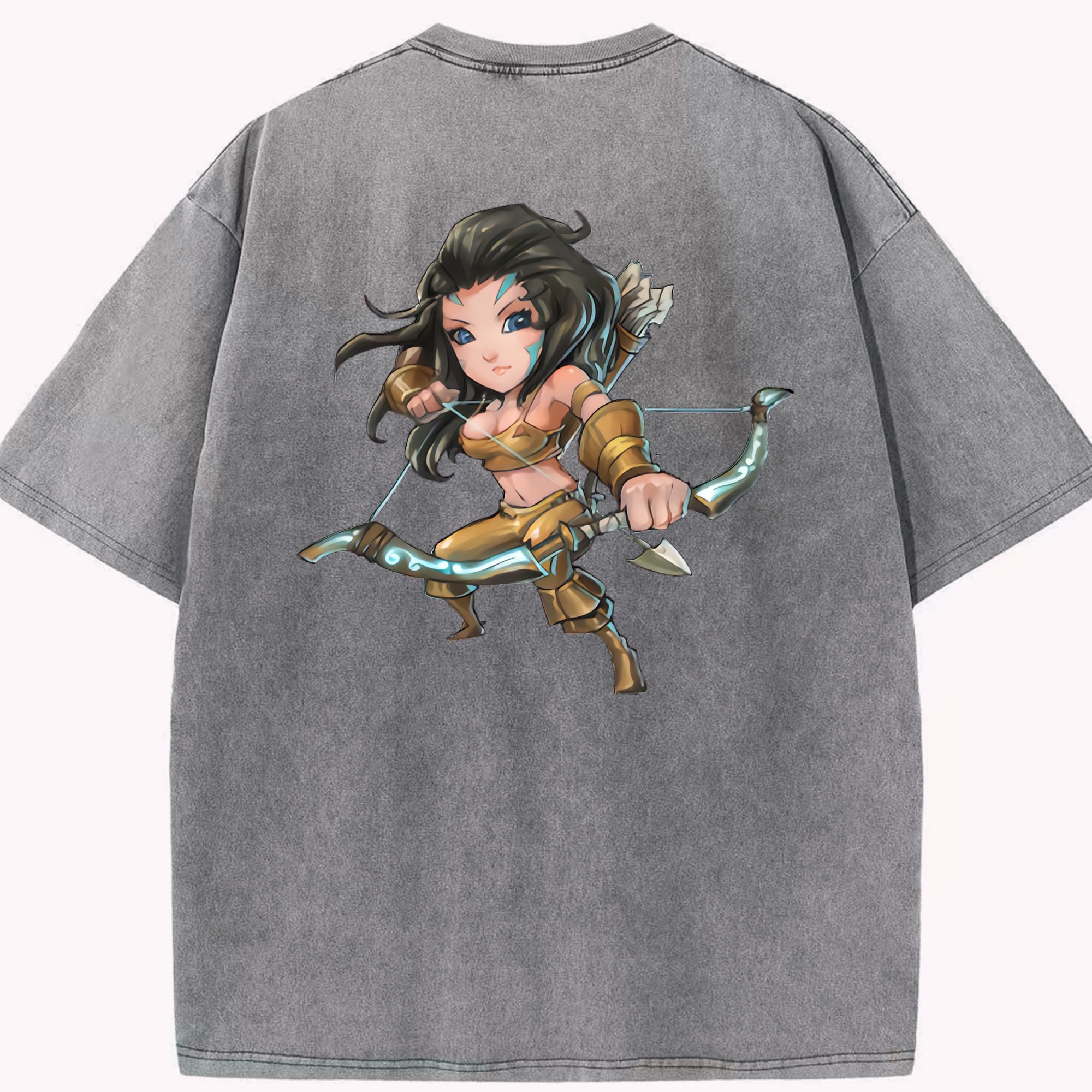 リーグ・オブ・レジェンド League of Legends LOL 綿100% ヴィンテージ風 半袖Tシャツ（背面プリント）