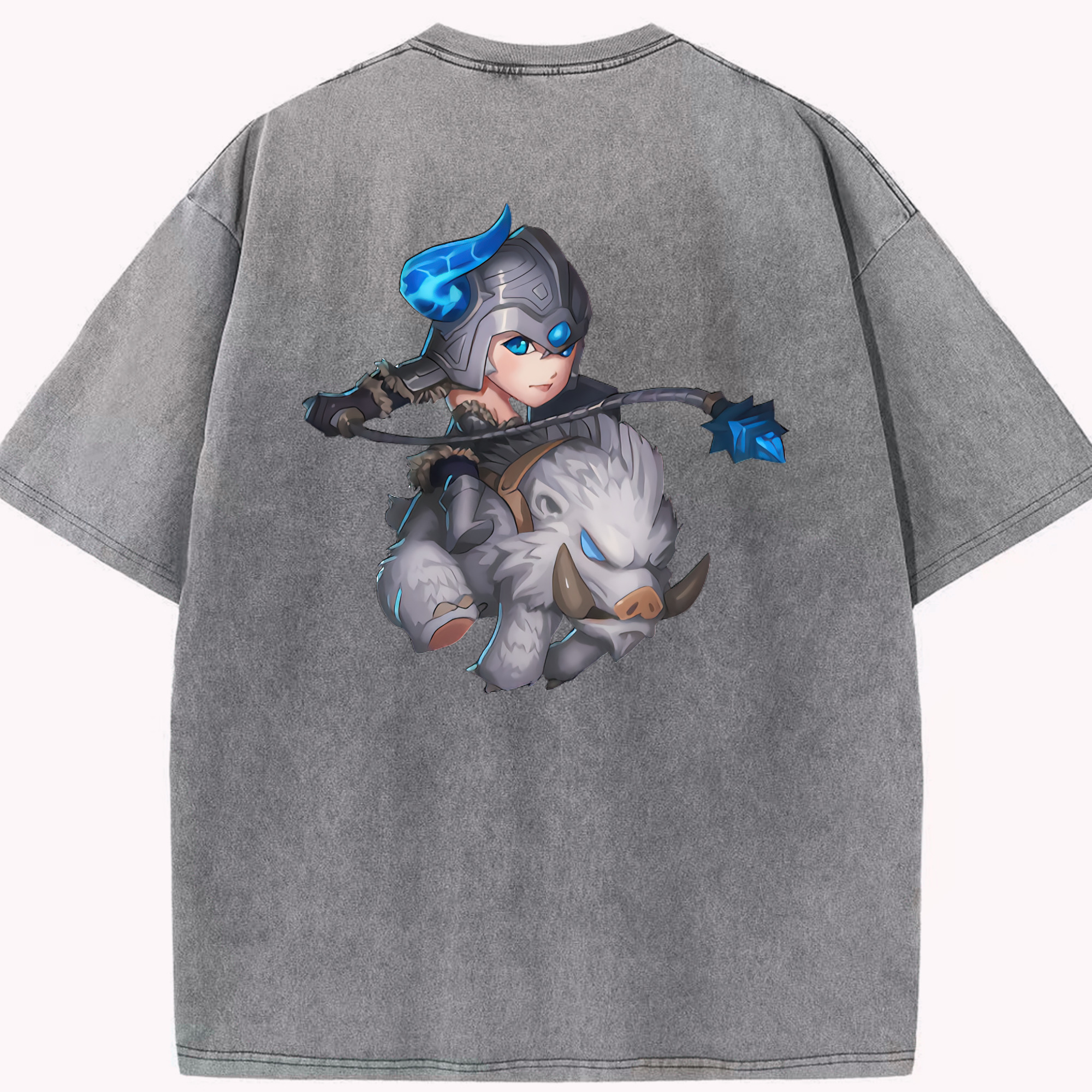 リーグ・オブ・レジェンド League of Legends LOL 綿100% ヴィンテージ風 半袖Tシャツ（背面プリント）