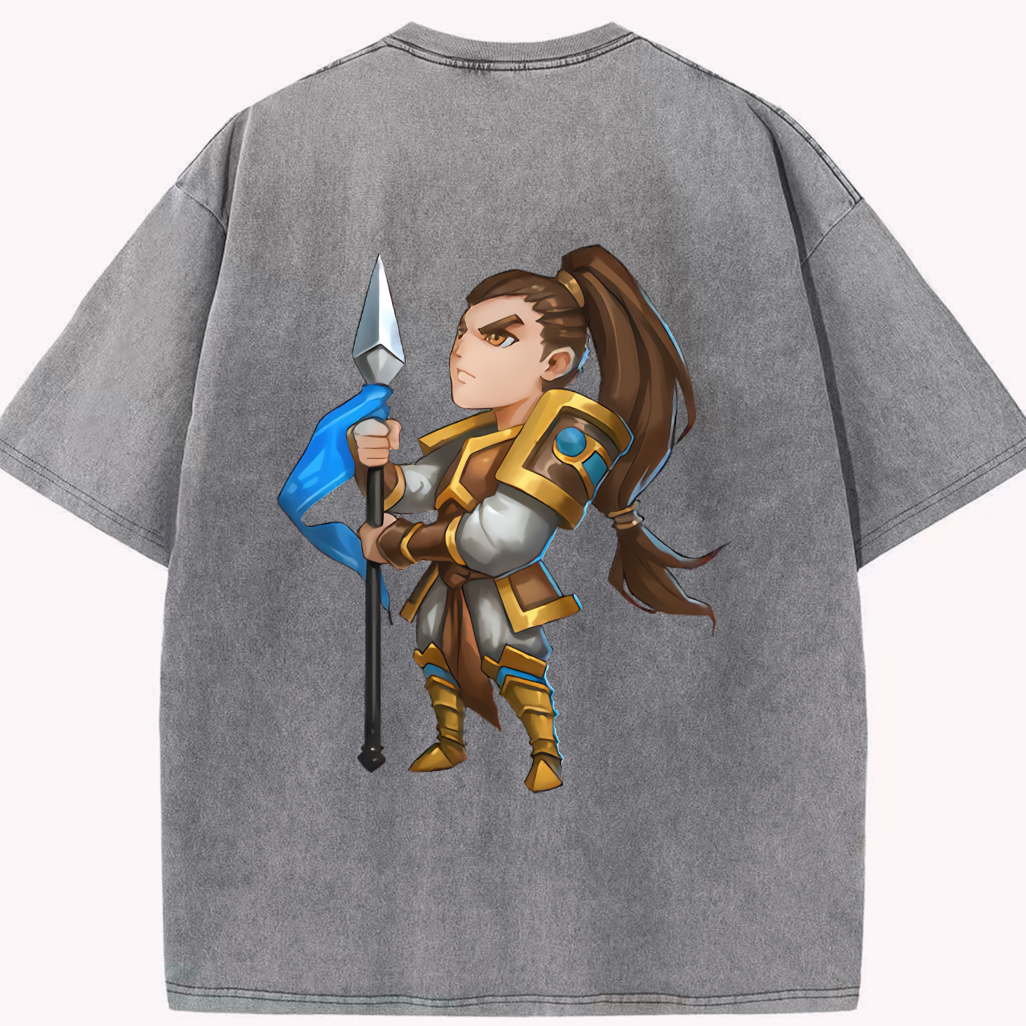 リーグ・オブ・レジェンド League of Legends LOL 綿100% ヴィンテージ風 半袖Tシャツ（背面プリント）