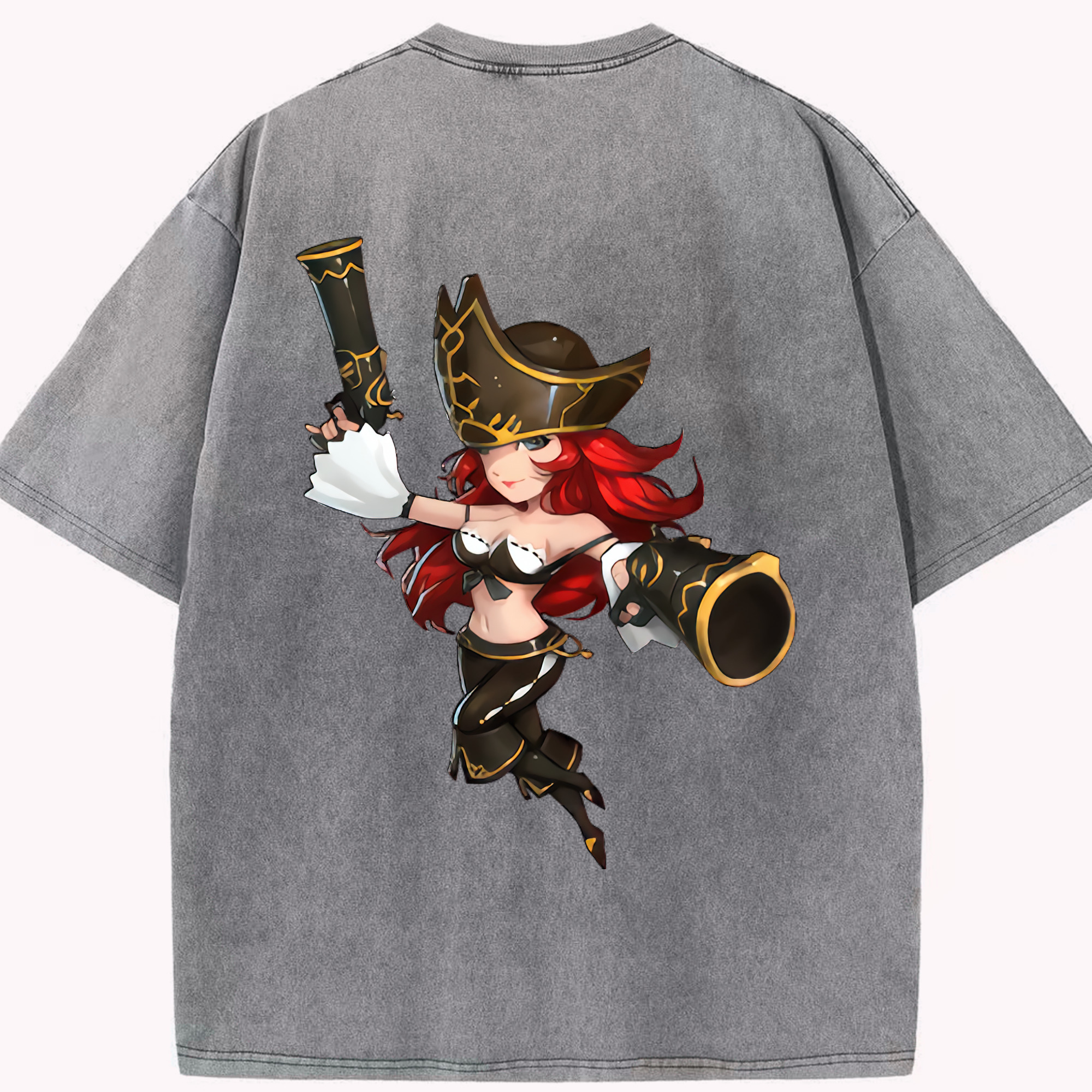 リーグ・オブ・レジェンド League of Legends LOL 綿100% ヴィンテージ風 半袖Tシャツ（背面プリント）