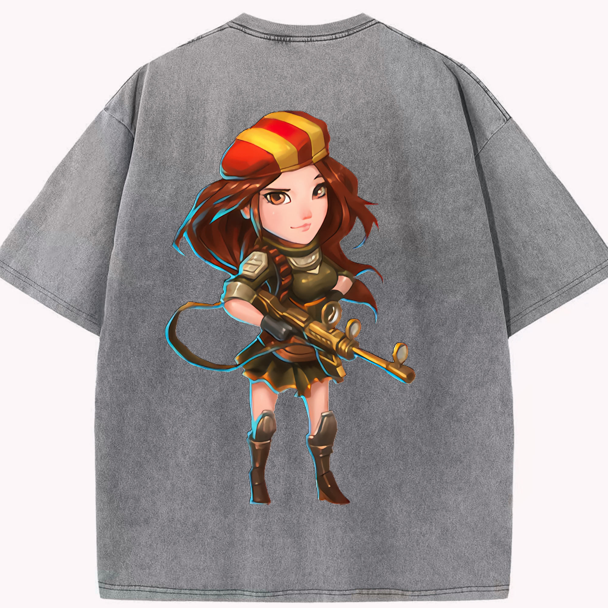リーグ・オブ・レジェンド League of Legends LOL 綿100% ヴィンテージ風 半袖Tシャツ（背面プリント）