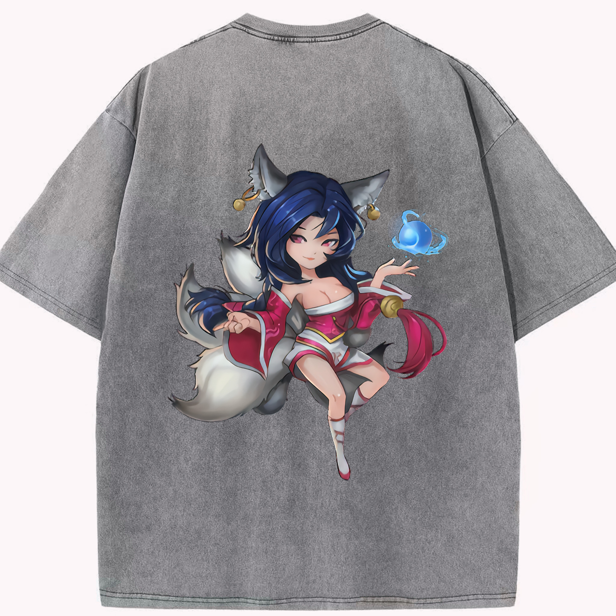 リーグ・オブ・レジェンド League of Legends LOL 綿100% ヴィンテージ風 半袖Tシャツ（背面プリント）