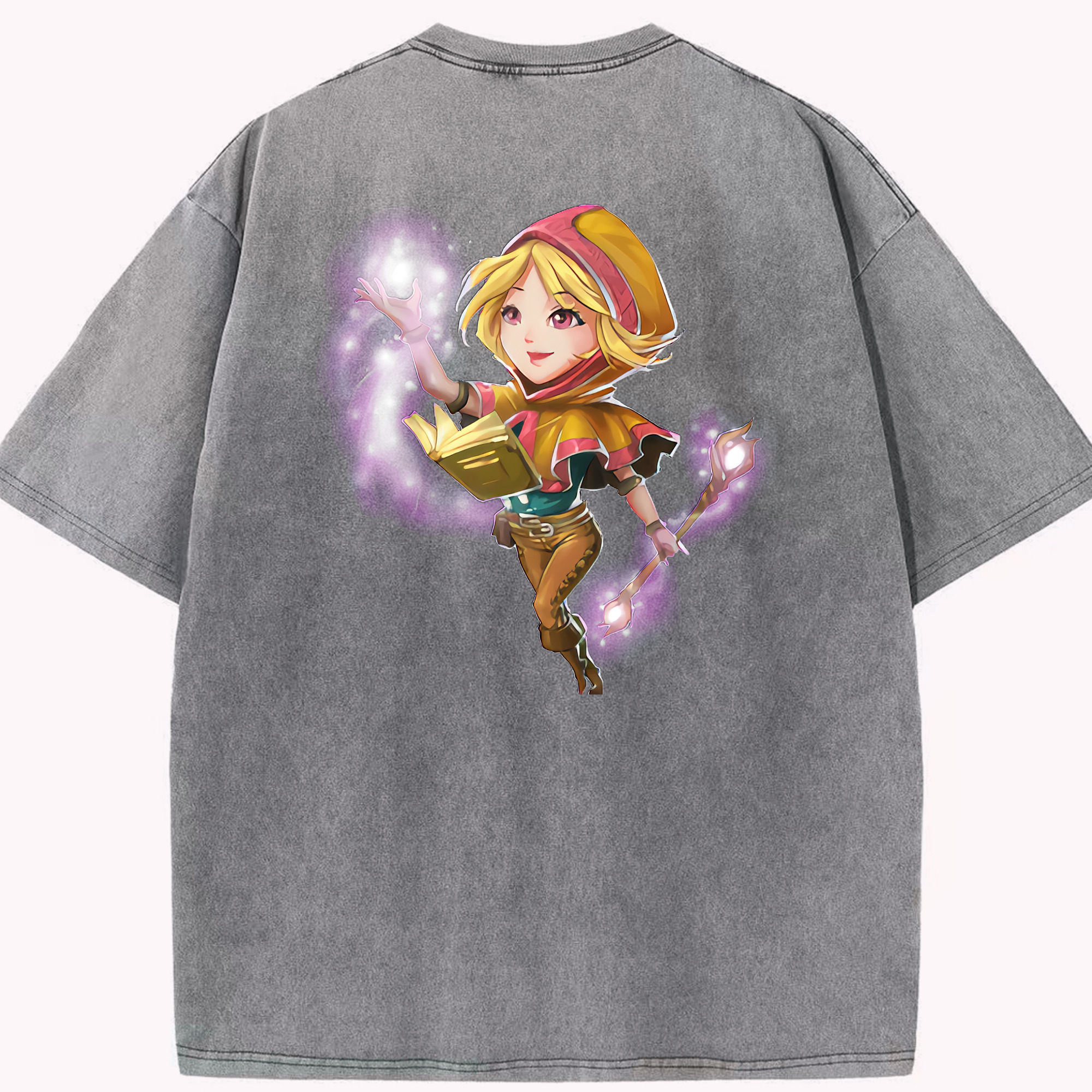 リーグ・オブ・レジェンド League of Legends LOL 綿100% ヴィンテージ風 半袖Tシャツ（背面プリント）