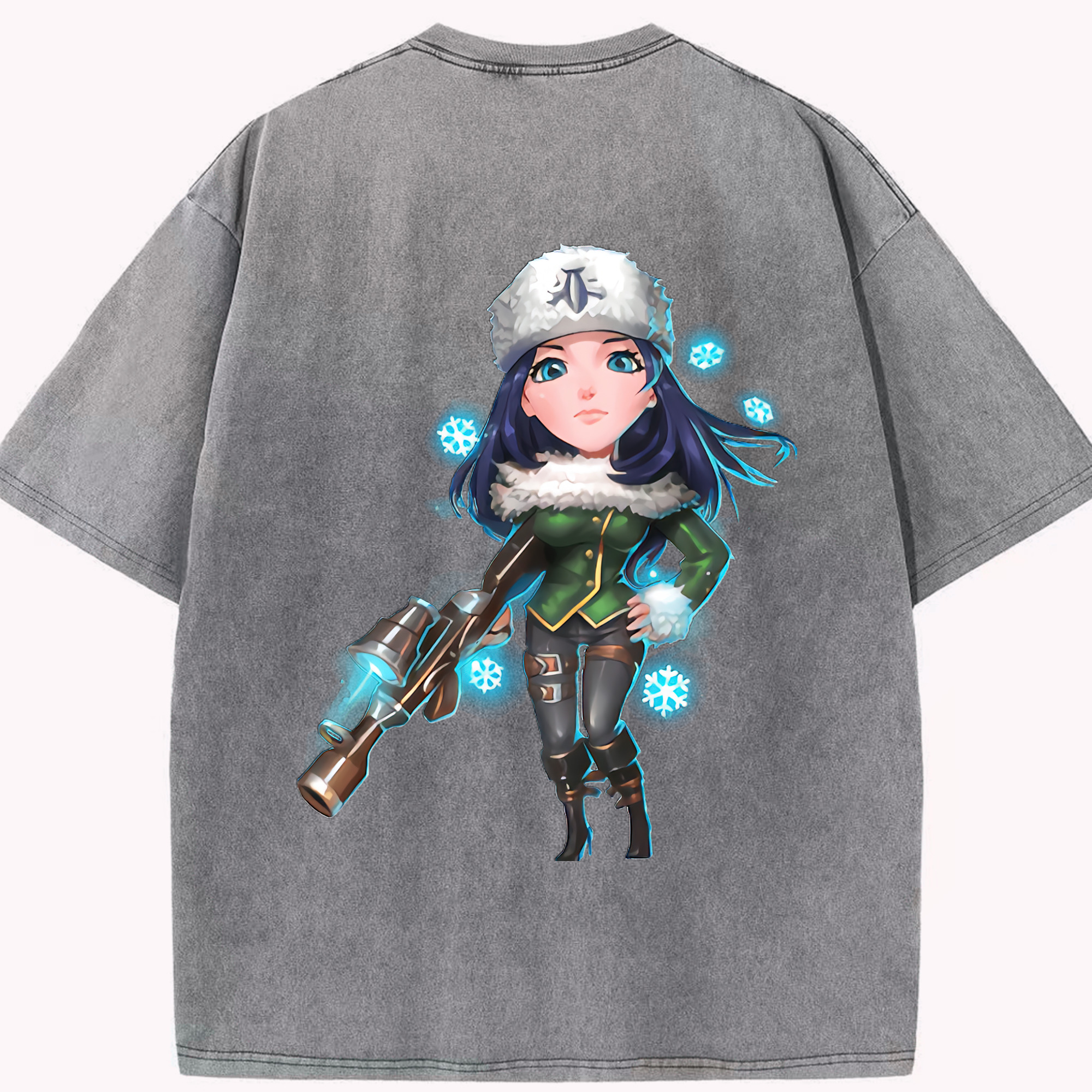 リーグ・オブ・レジェンド League of Legends LOL 綿100% ヴィンテージ風 半袖Tシャツ（背面プリント）