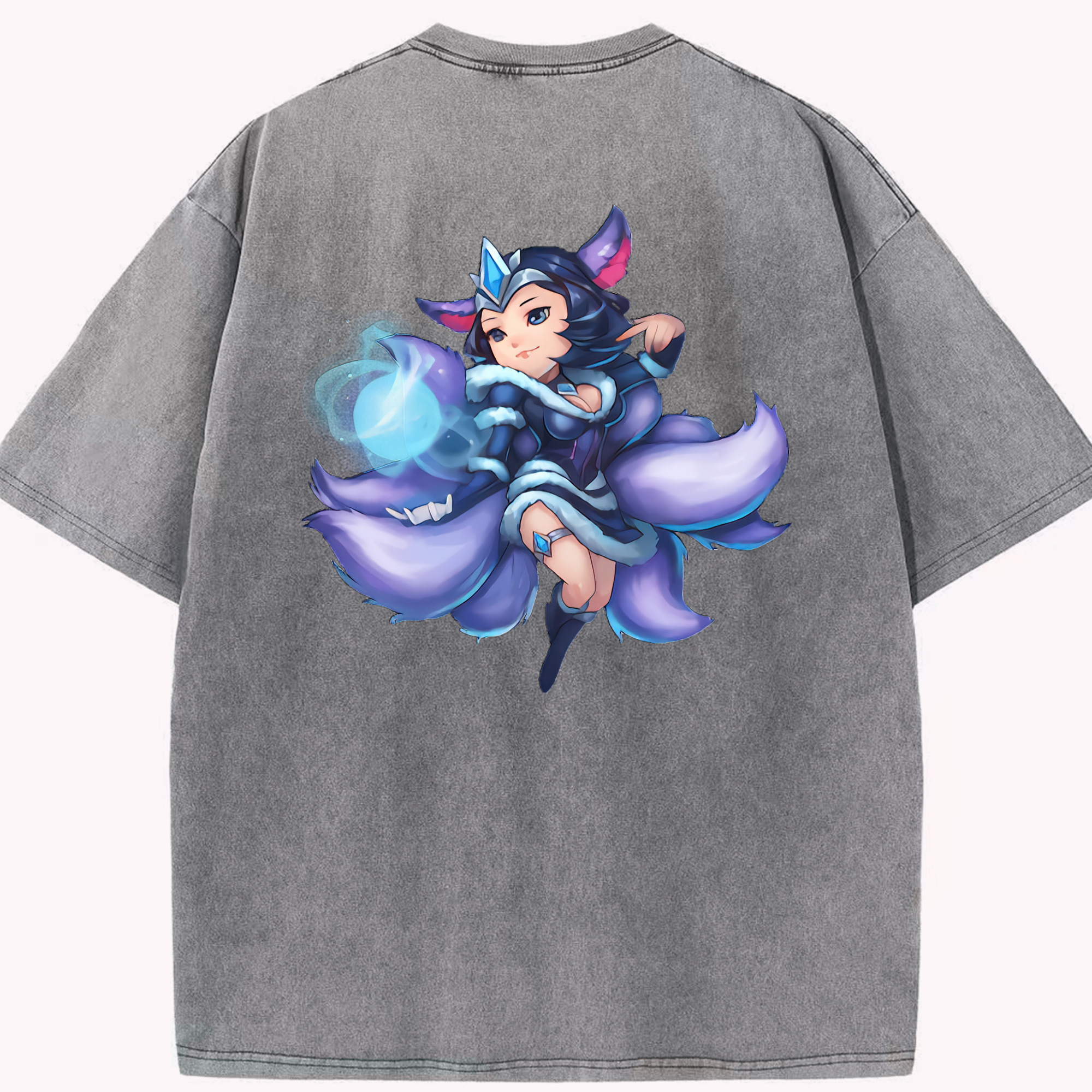 リーグ・オブ・レジェンド League of Legends LOL 綿100% ヴィンテージ風 半袖Tシャツ（背面プリント）