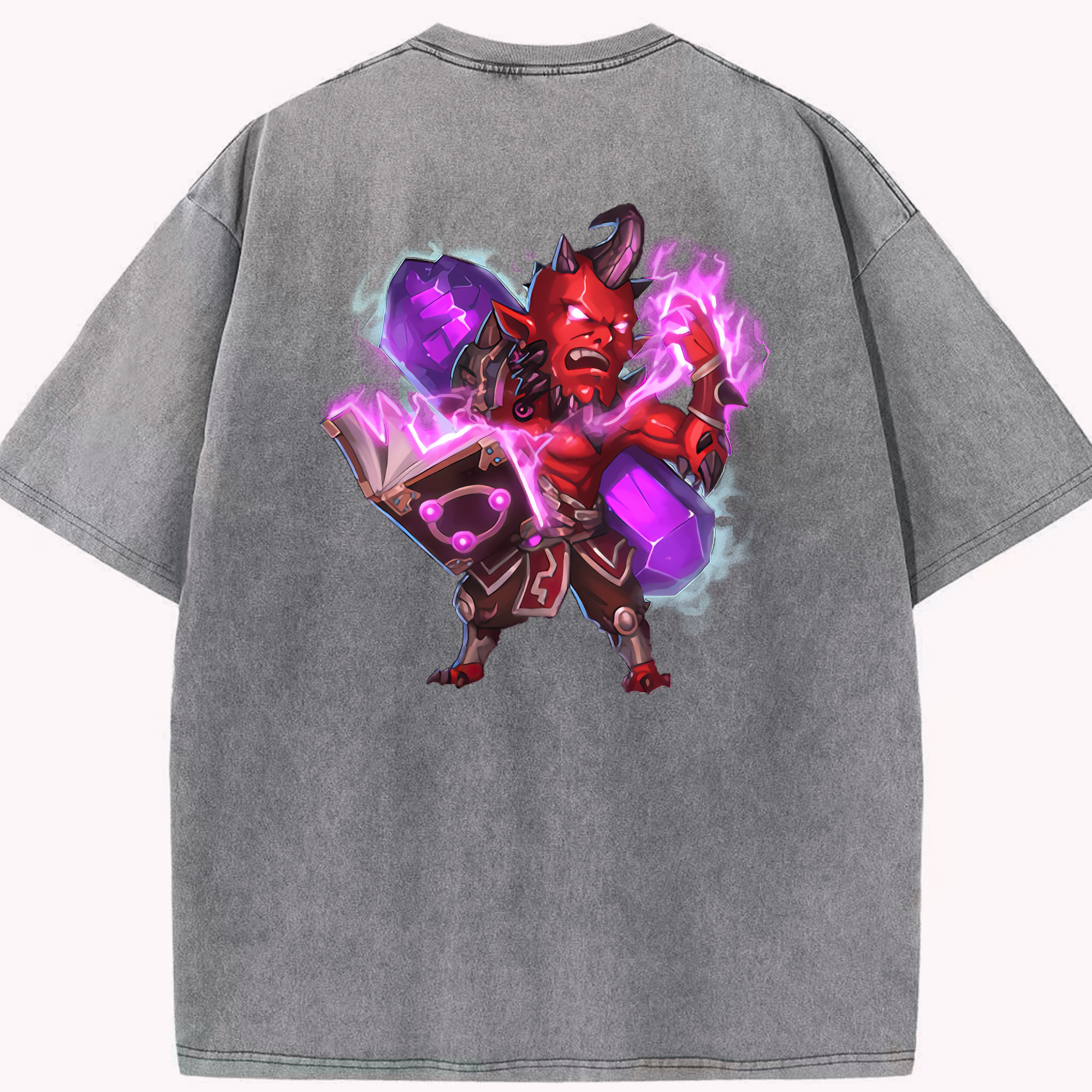 リーグ・オブ・レジェンド League of Legends LOL 綿100% ヴィンテージ風 半袖Tシャツ（背面プリント）