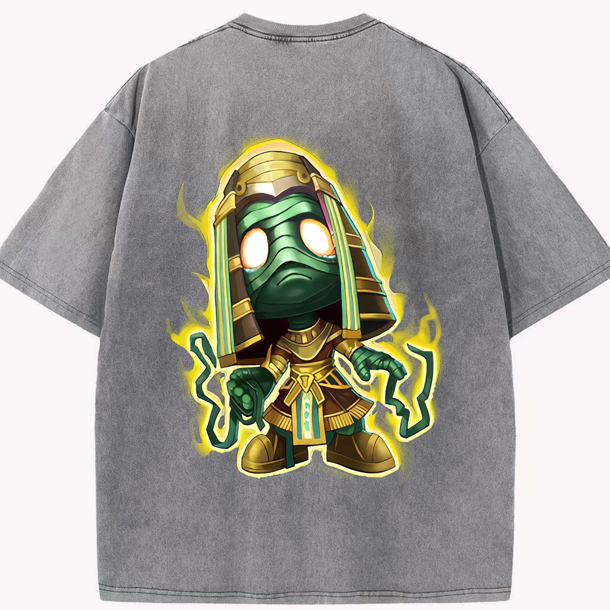 （画像用） リーグ・オブ・レジェンド League of Legends LOL 綿100% ヴィンテージ風 半袖Tシャツ（背面プリント）