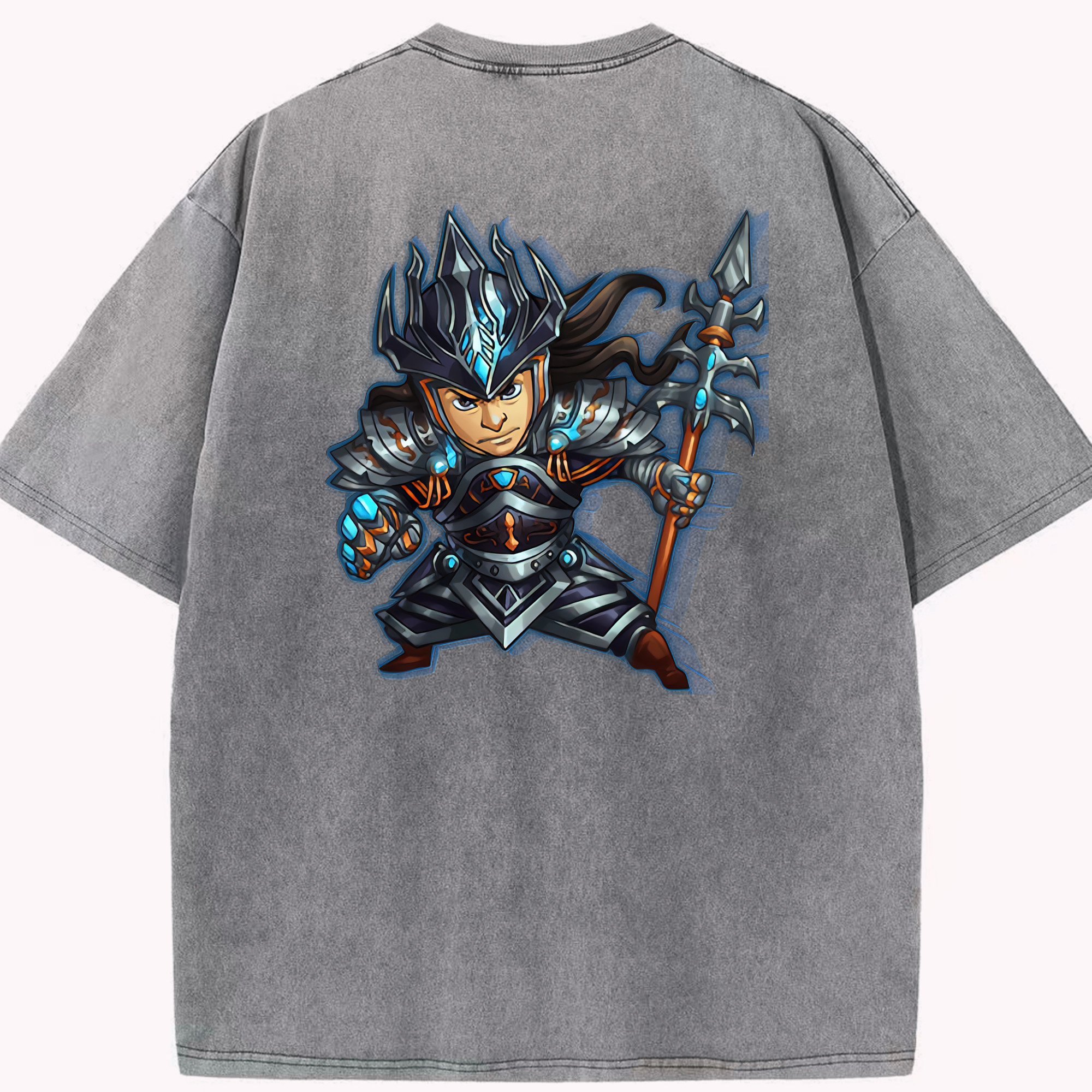 （画像用） リーグ・オブ・レジェンド League of Legends LOL 綿100% ヴィンテージ風 半袖Tシャツ（背面プリント）
