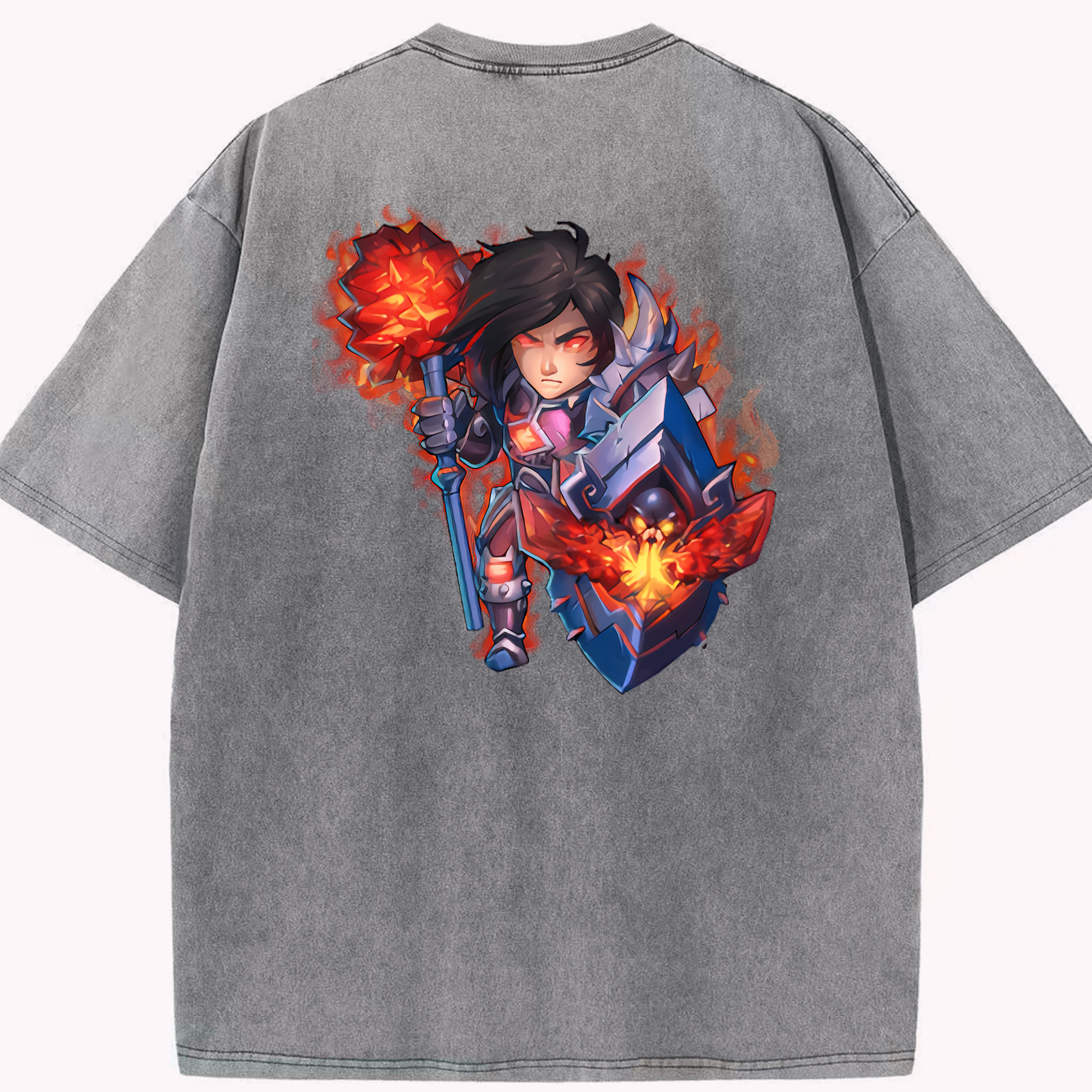 リーグ・オブ・レジェンド League of Legends LOL 綿100% ヴィンテージ風 半袖Tシャツ（背面プリント）