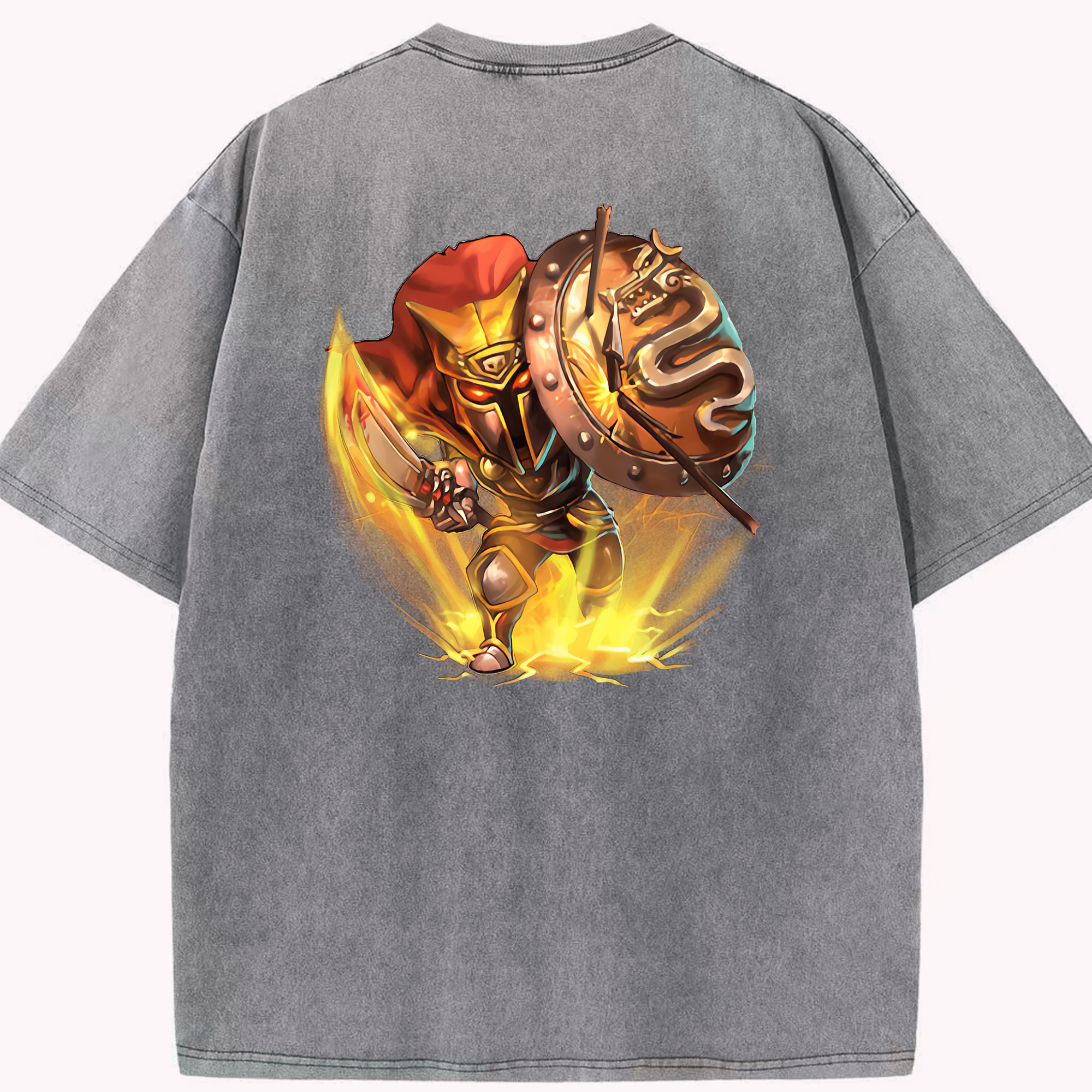 リーグ・オブ・レジェンド League of Legends LOL 綿100% ヴィンテージ風 半袖Tシャツ（背面プリント）