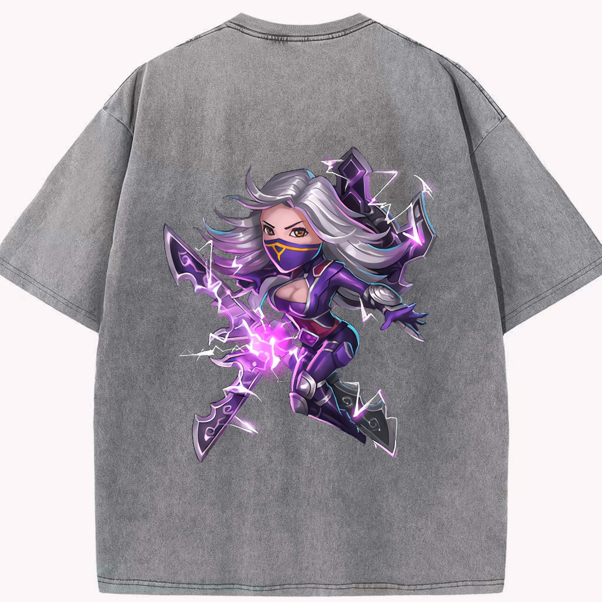リーグ・オブ・レジェンド League of Legends LOL 綿100% ヴィンテージ風 半袖Tシャツ（背面プリント）