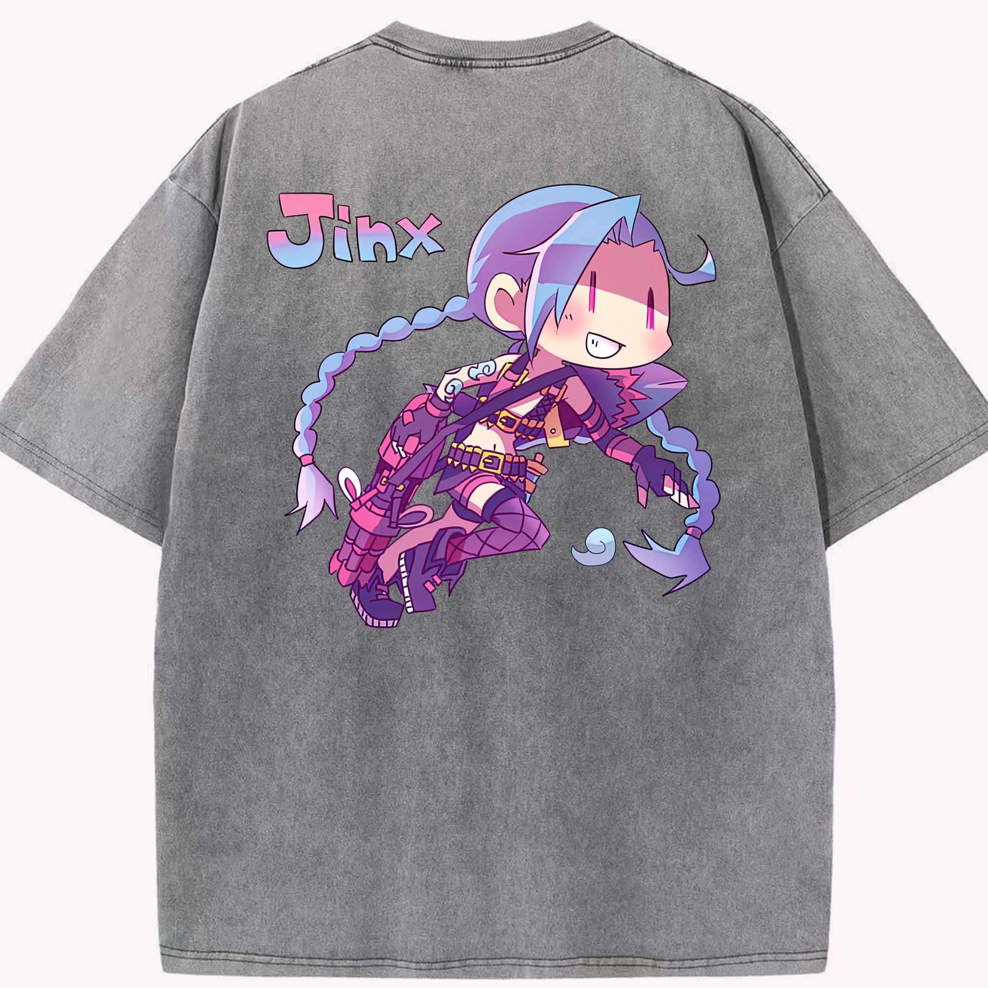 リーグ・オブ・レジェンド League of Legends LOL 綿100% ヴィンテージ風 半袖Tシャツ（背面プリント）