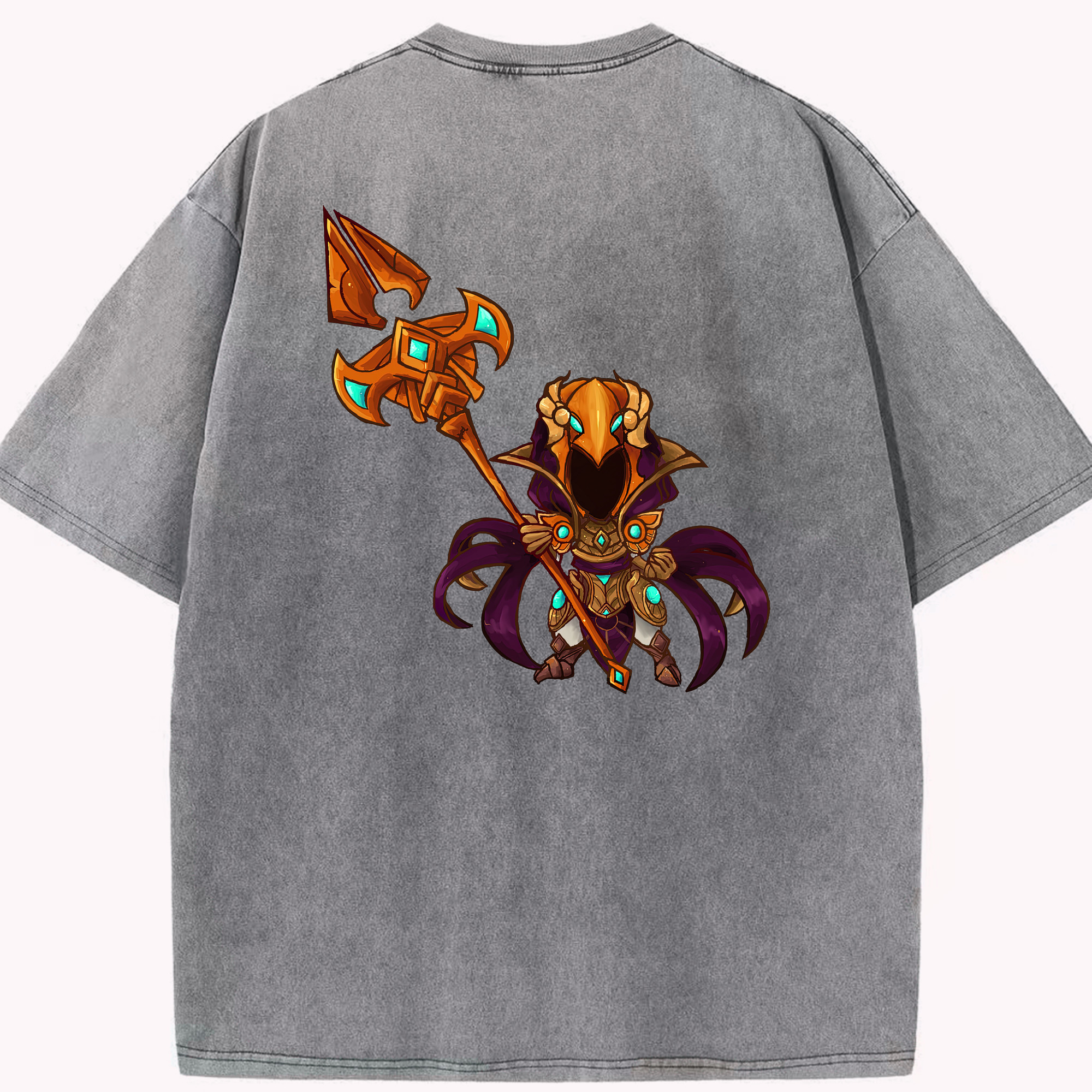 リーグ・オブ・レジェンド League of Legends LOL 綿100% ヴィンテージ風 半袖Tシャツ（背面プリント）