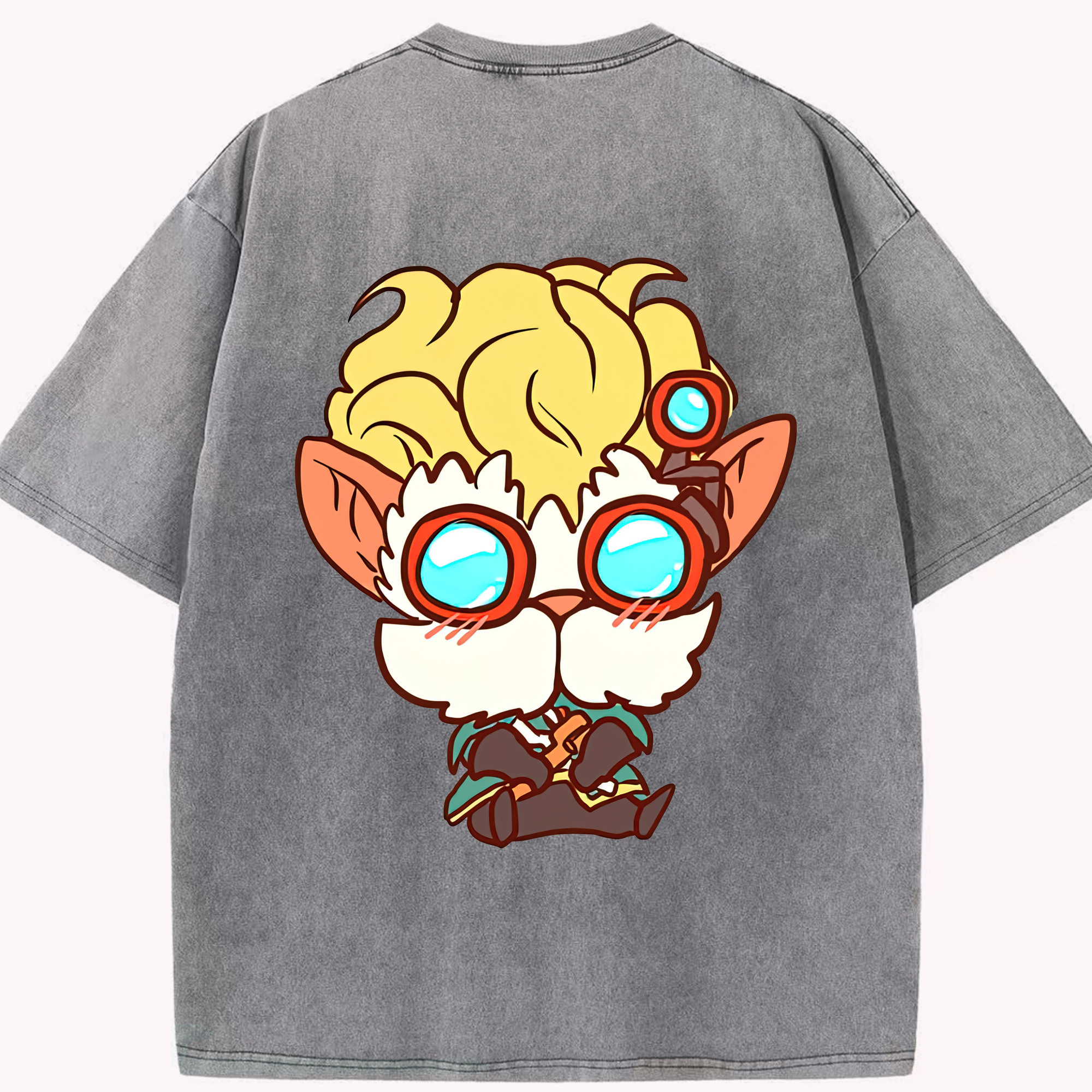 リーグ・オブ・レジェンド League of Legends LOL 綿100% ヴィンテージ風 半袖Tシャツ（背面プリント）