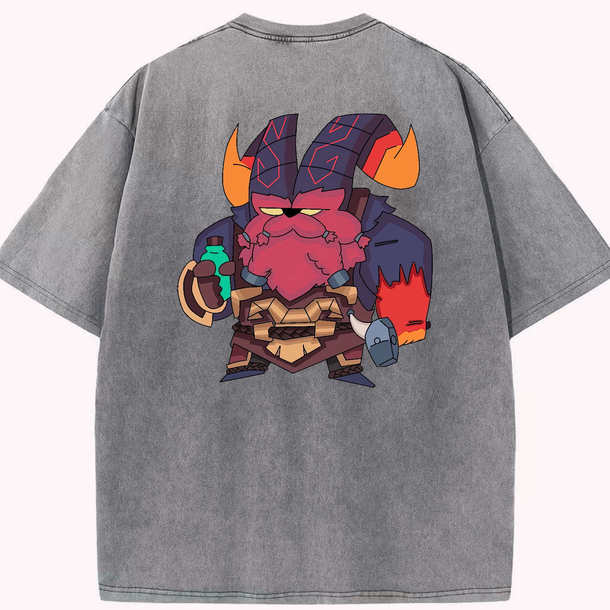 リーグ・オブ・レジェンド League of Legends LOL 綿100% ヴィンテージ風 半袖Tシャツ（背面プリント）