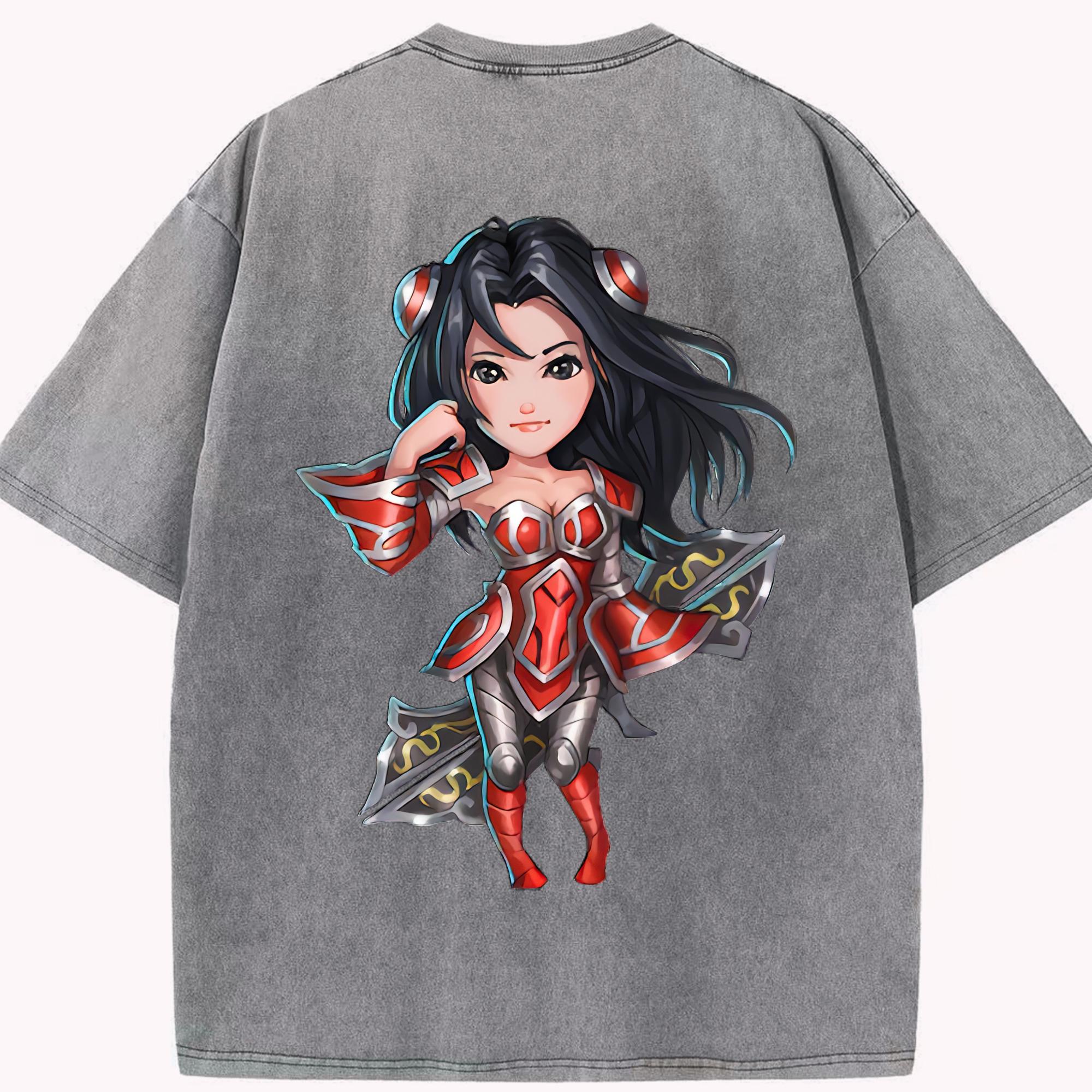 リーグ・オブ・レジェンド League of Legends LOL 綿100% ヴィンテージ風 半袖Tシャツ（背面プリント）
