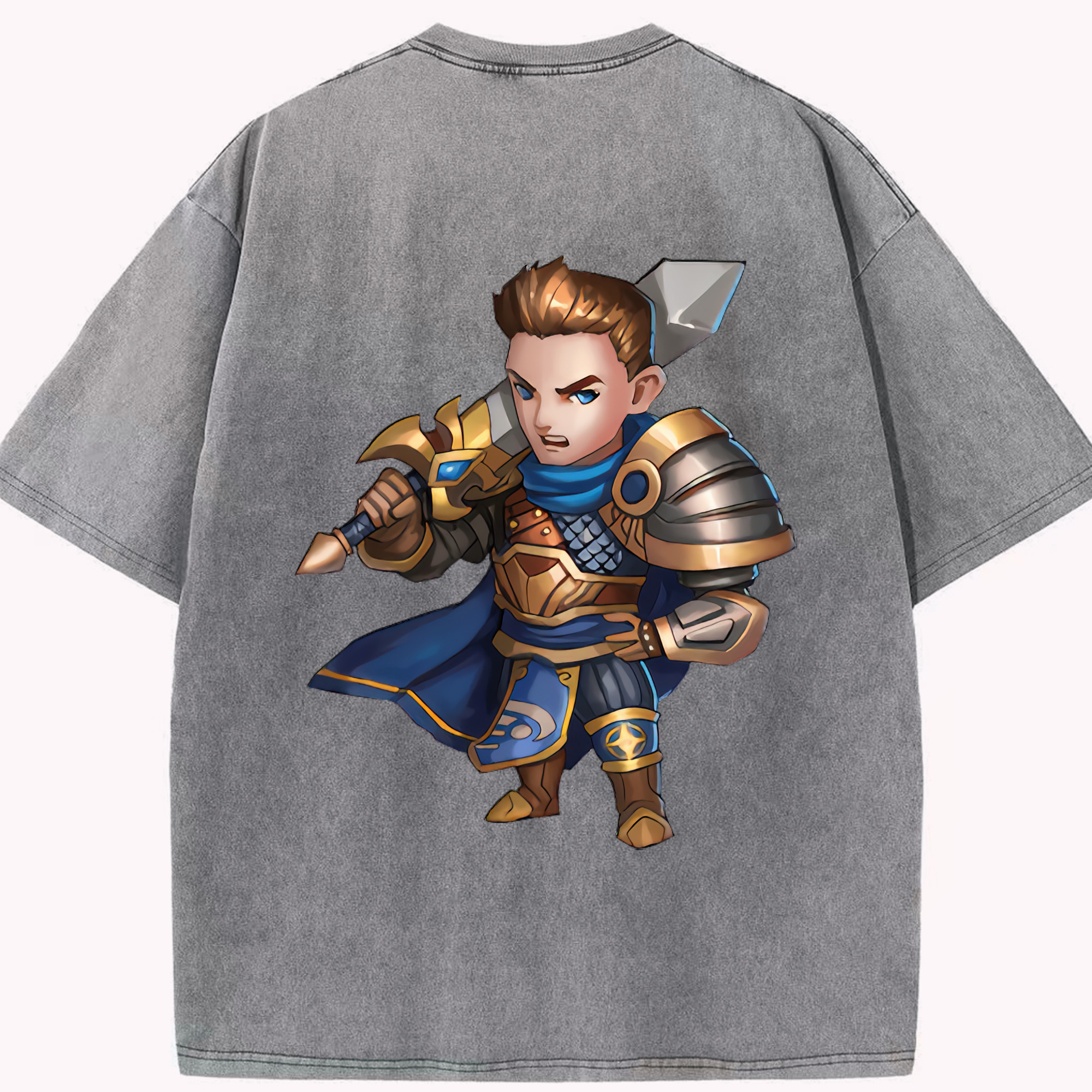 リーグ・オブ・レジェンド League of Legends LOL 綿100% ヴィンテージ風 半袖Tシャツ（背面プリント）