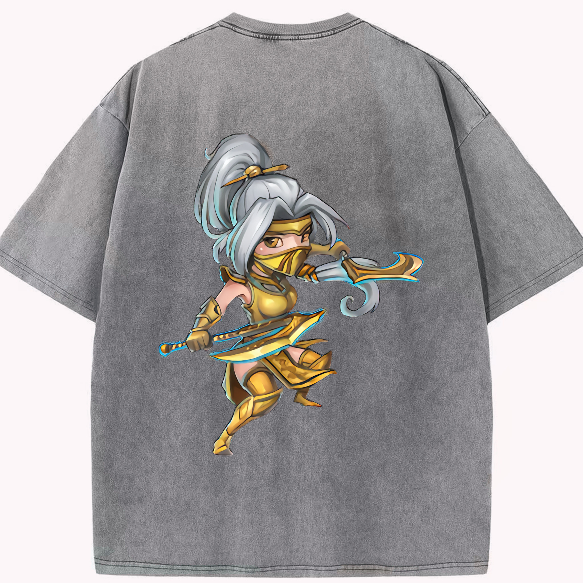 リーグ・オブ・レジェンド League of Legends LOL 綿100% ヴィンテージ風 半袖Tシャツ（背面プリント）