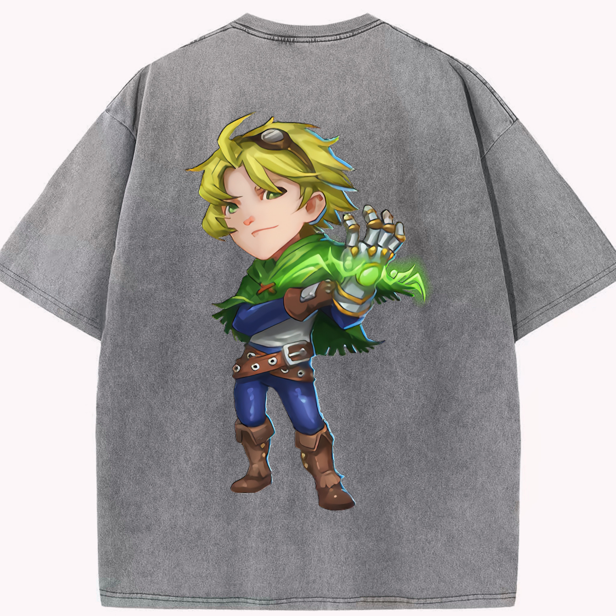 リーグ・オブ・レジェンド League of Legends LOL 綿100% ヴィンテージ風 半袖Tシャツ（背面プリント）