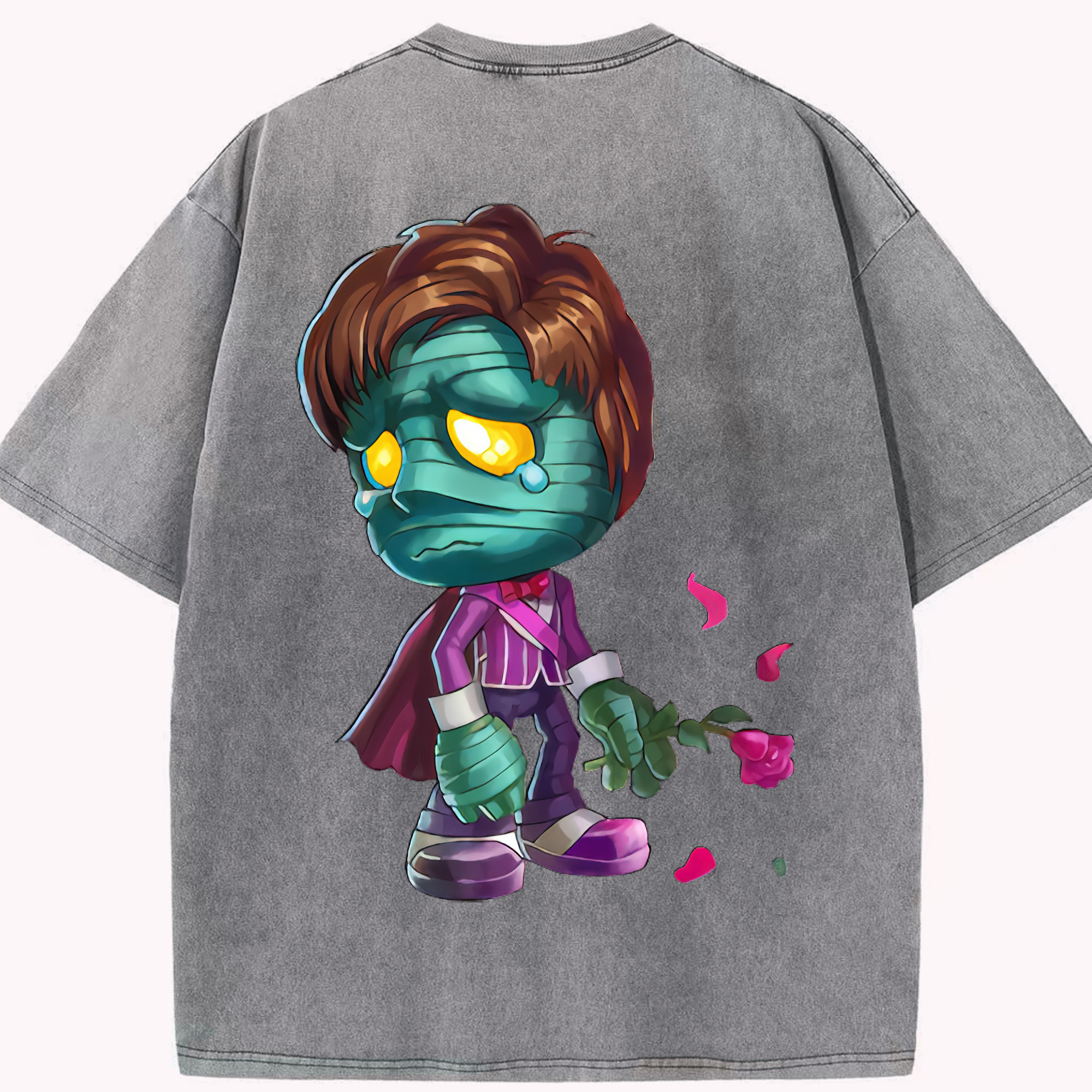リーグ・オブ・レジェンド League of Legends LOL 綿100% ヴィンテージ風 半袖Tシャツ（背面プリント）