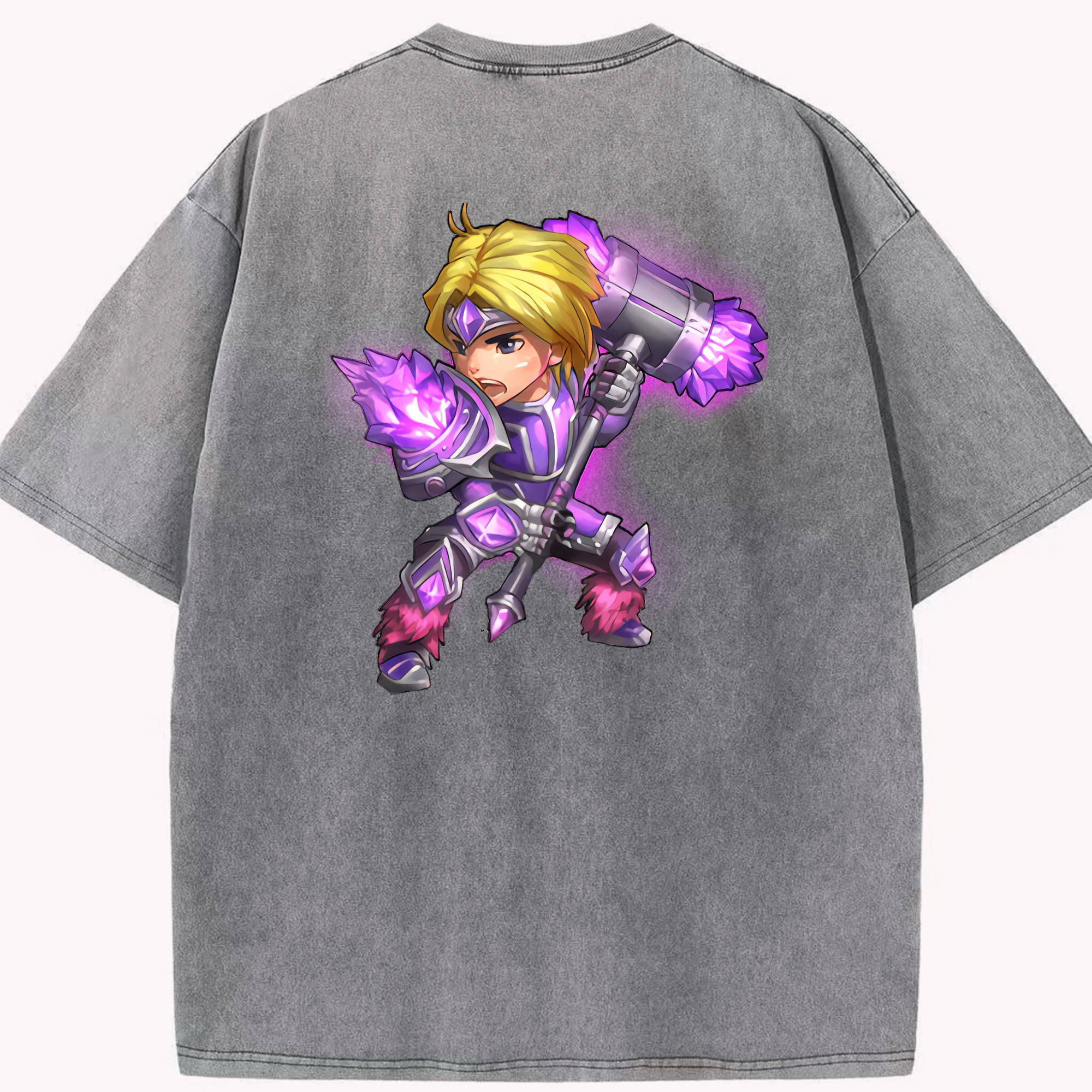 リーグ・オブ・レジェンド League of Legends LOL 綿100% ヴィンテージ風 半袖Tシャツ（背面プリント）