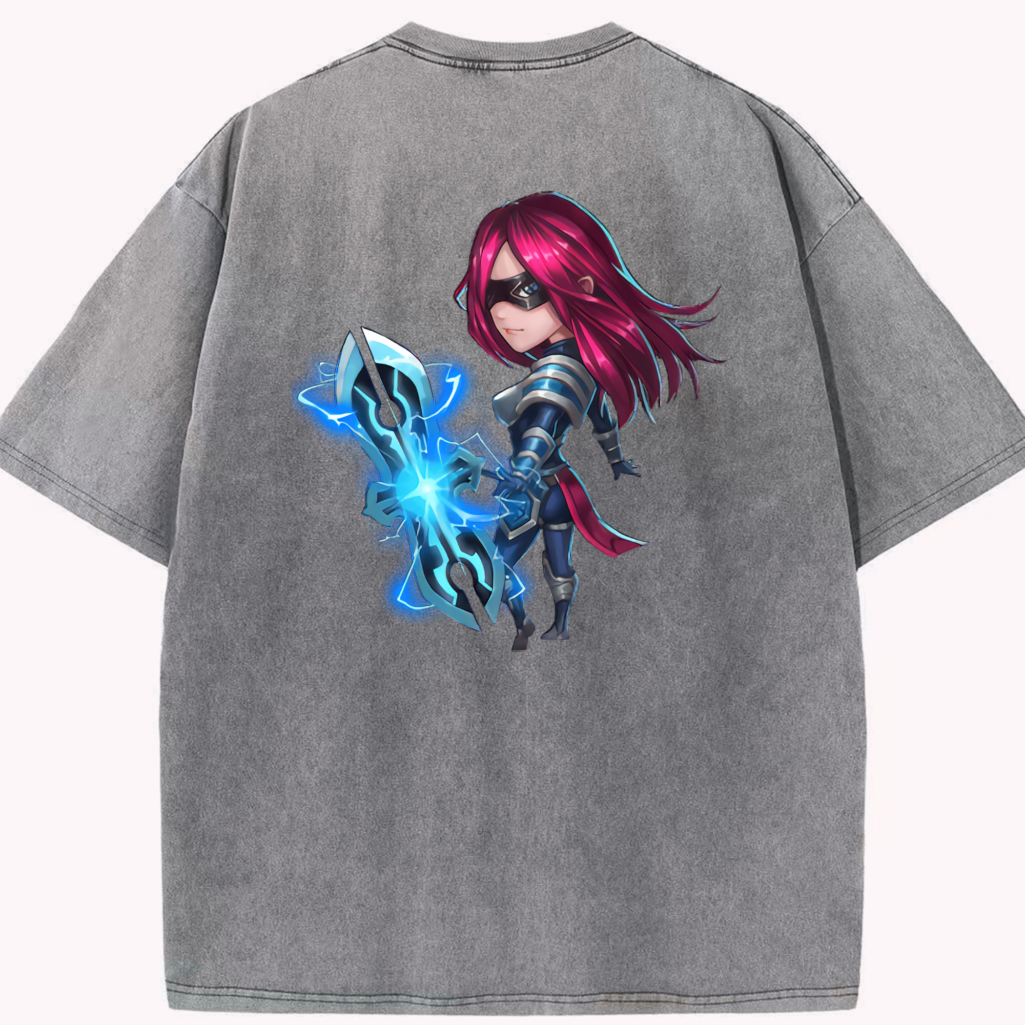 リーグ・オブ・レジェンド League of Legends LOL 綿100% ヴィンテージ風 半袖Tシャツ（背面プリント）