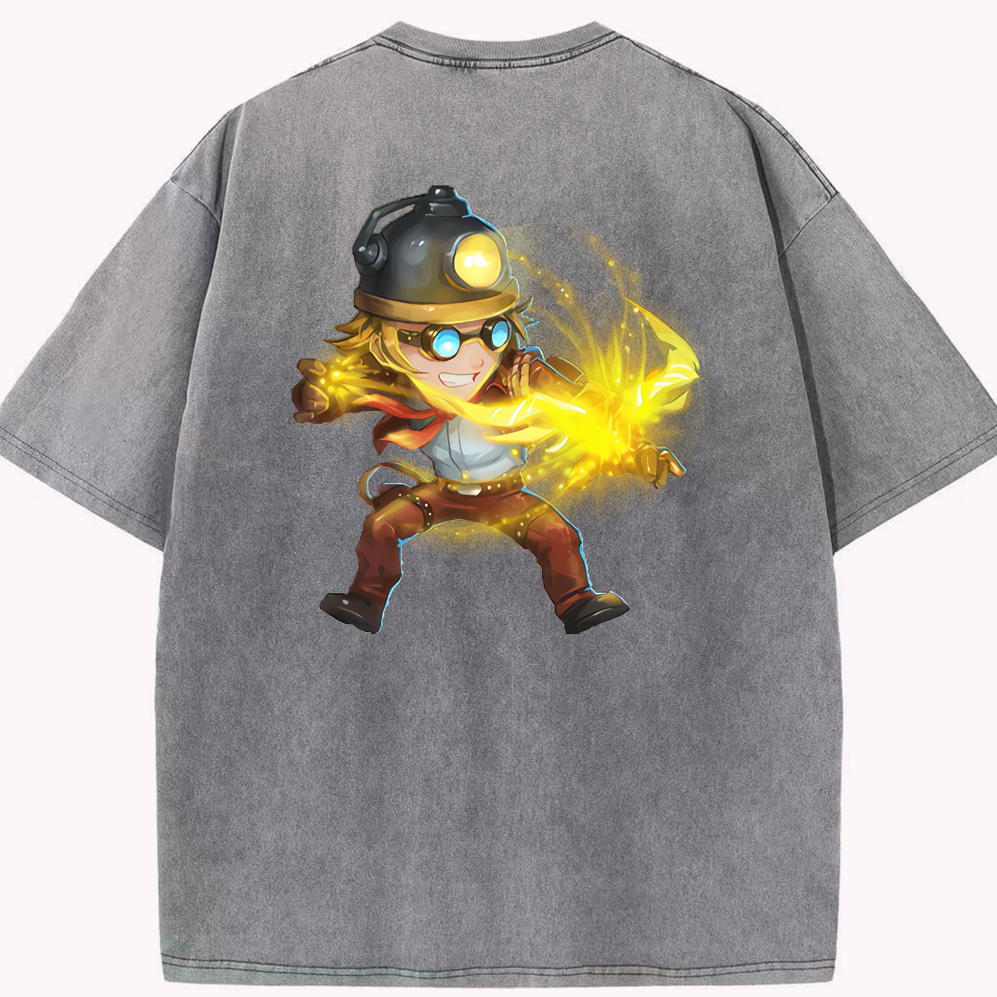 リーグ・オブ・レジェンド League of Legends LOL 綿100% ヴィンテージ風 半袖Tシャツ（背面プリント）