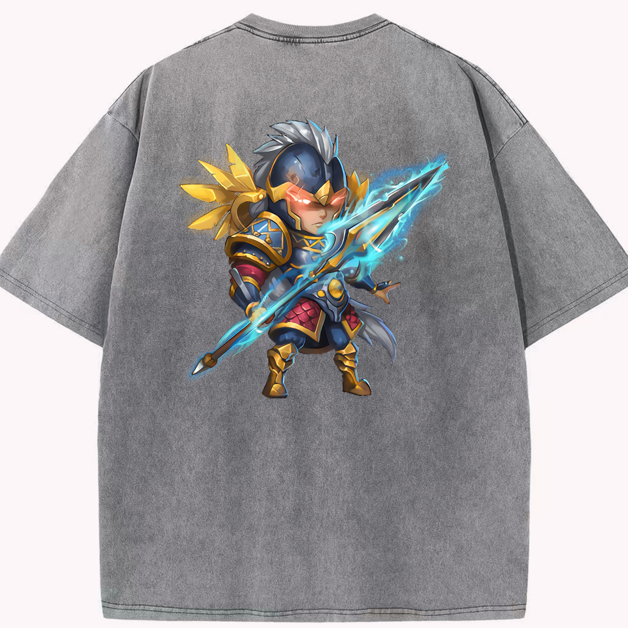 リーグ・オブ・レジェンド League of Legends LOL 綿100% ヴィンテージ風 半袖Tシャツ（背面プリント）