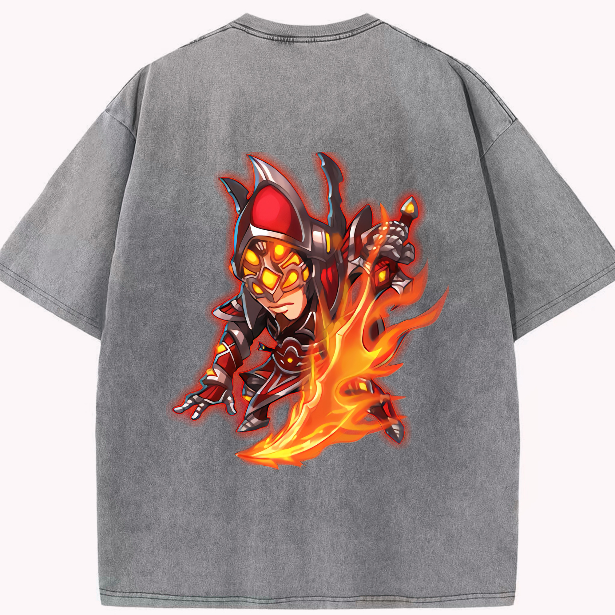 リーグ・オブ・レジェンド League of Legends LOL 綿100% ヴィンテージ風 半袖Tシャツ（背面プリント）