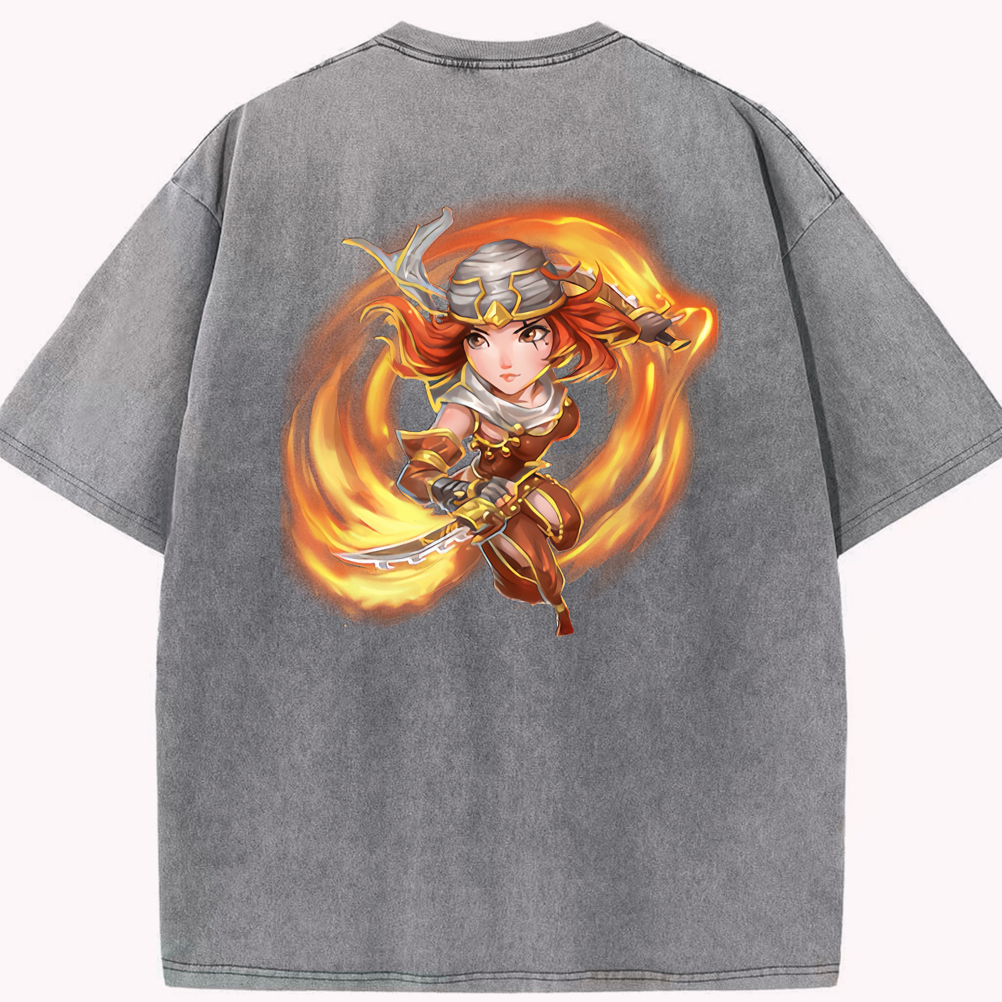リーグ・オブ・レジェンド League of Legends LOL 綿100% ヴィンテージ風 半袖Tシャツ（背面プリント）