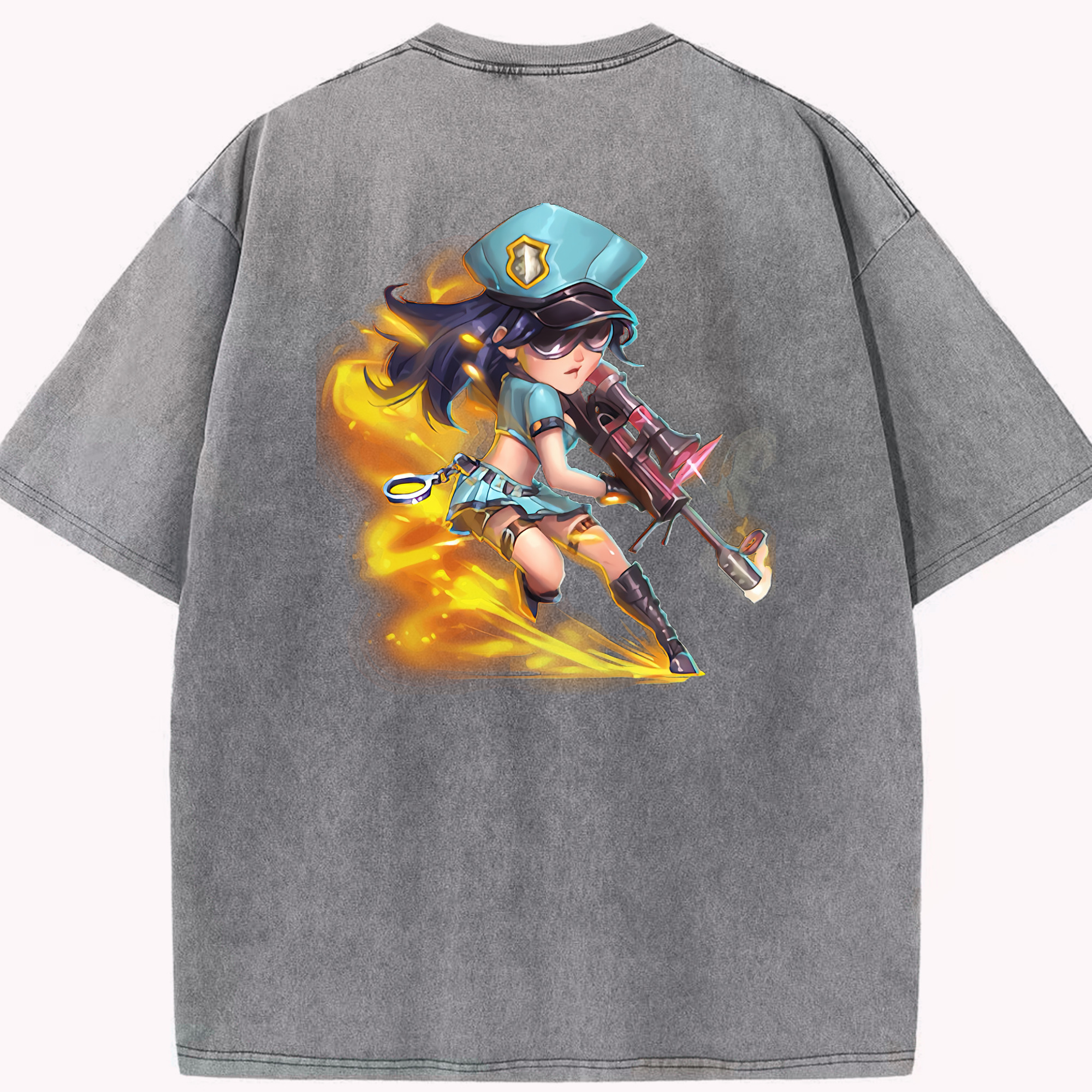 リーグ・オブ・レジェンド League of Legends LOL 綿100% ヴィンテージ風 半袖Tシャツ（背面プリント）