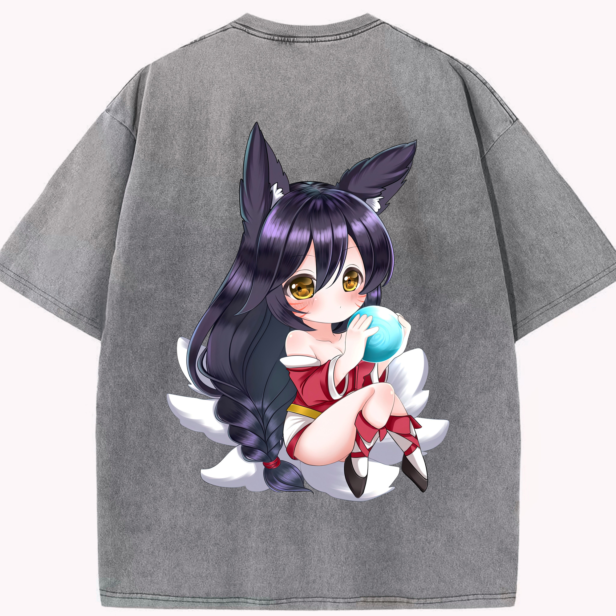 リーグ・オブ・レジェンド League of Legends LOL 綿100% ヴィンテージ風 半袖Tシャツ（背面プリント）