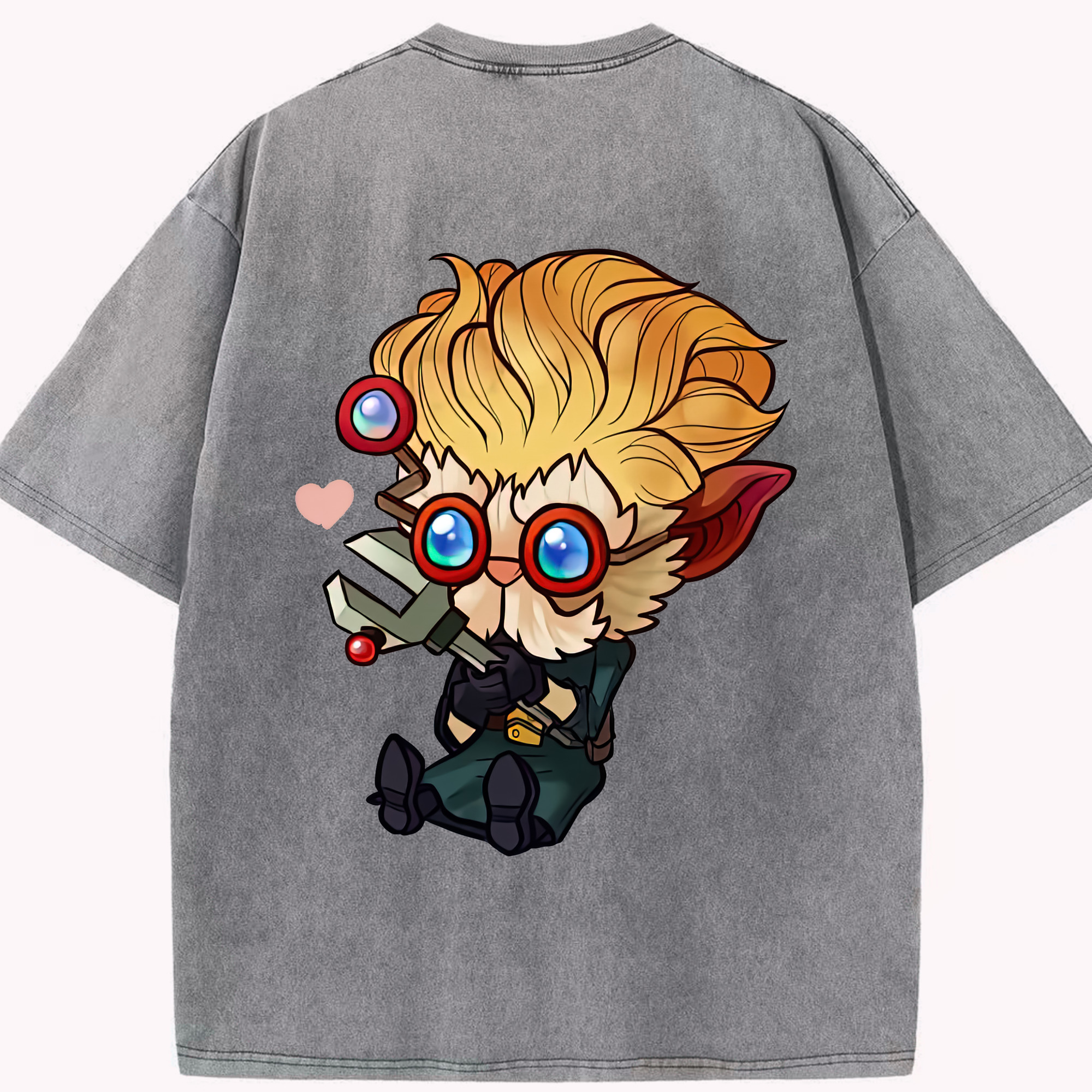 リーグ・オブ・レジェンド League of Legends LOL 綿100% ヴィンテージ風 半袖Tシャツ（背面プリント）